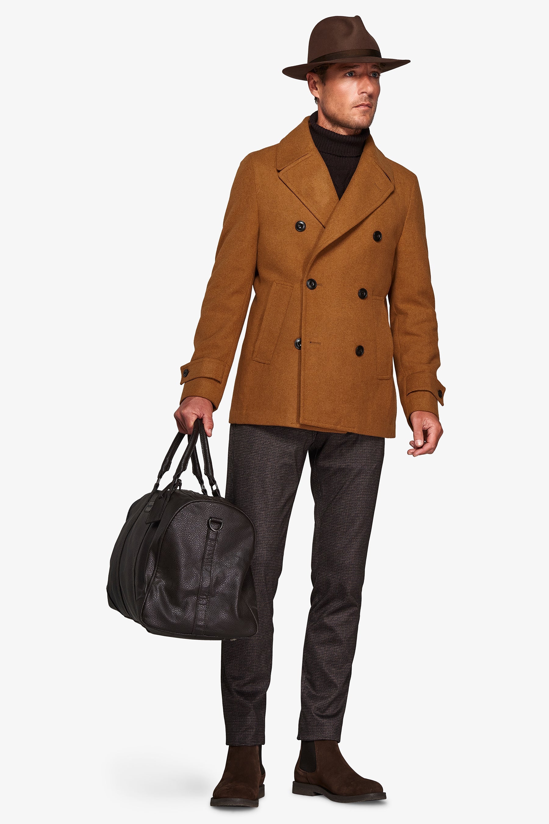 Peacoat doppiopetto ocra-Dan John