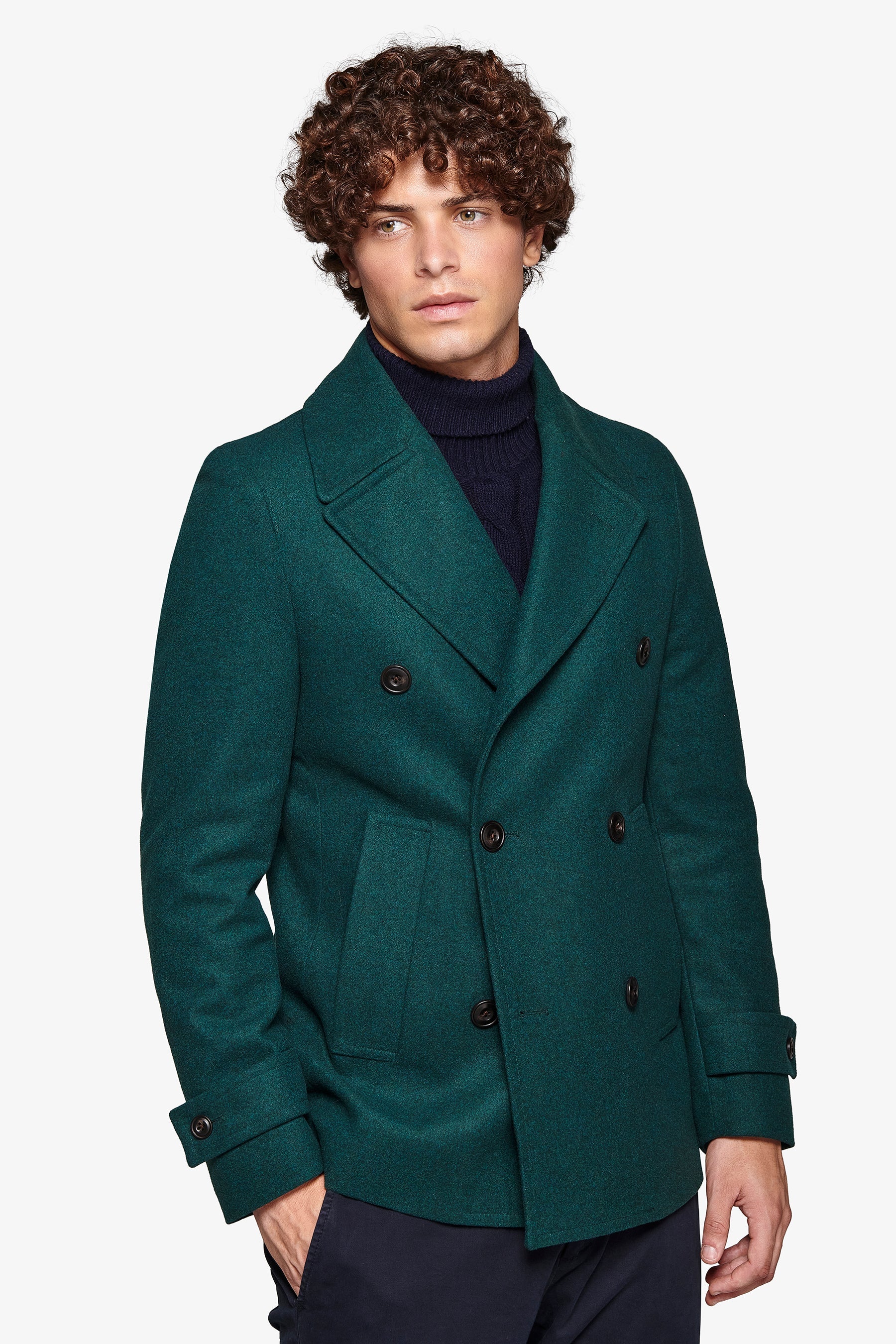 Peacoat doppiopetto ottanio-Dan John
