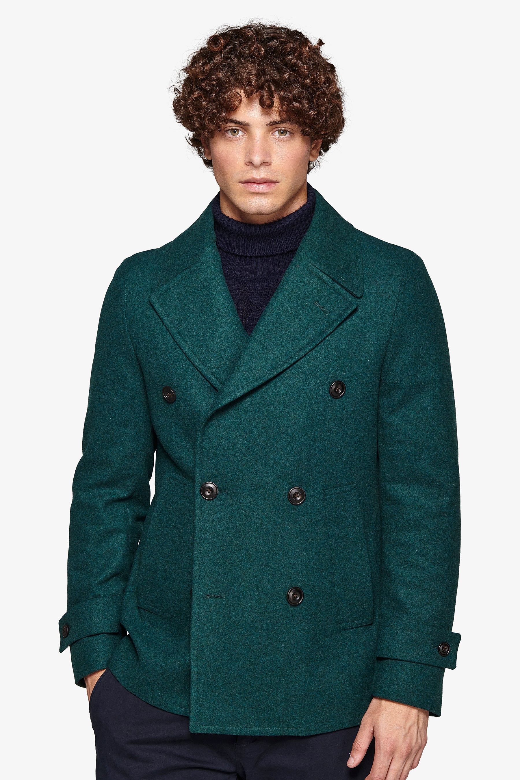 Peacoat doppiopetto ottanio-Dan John