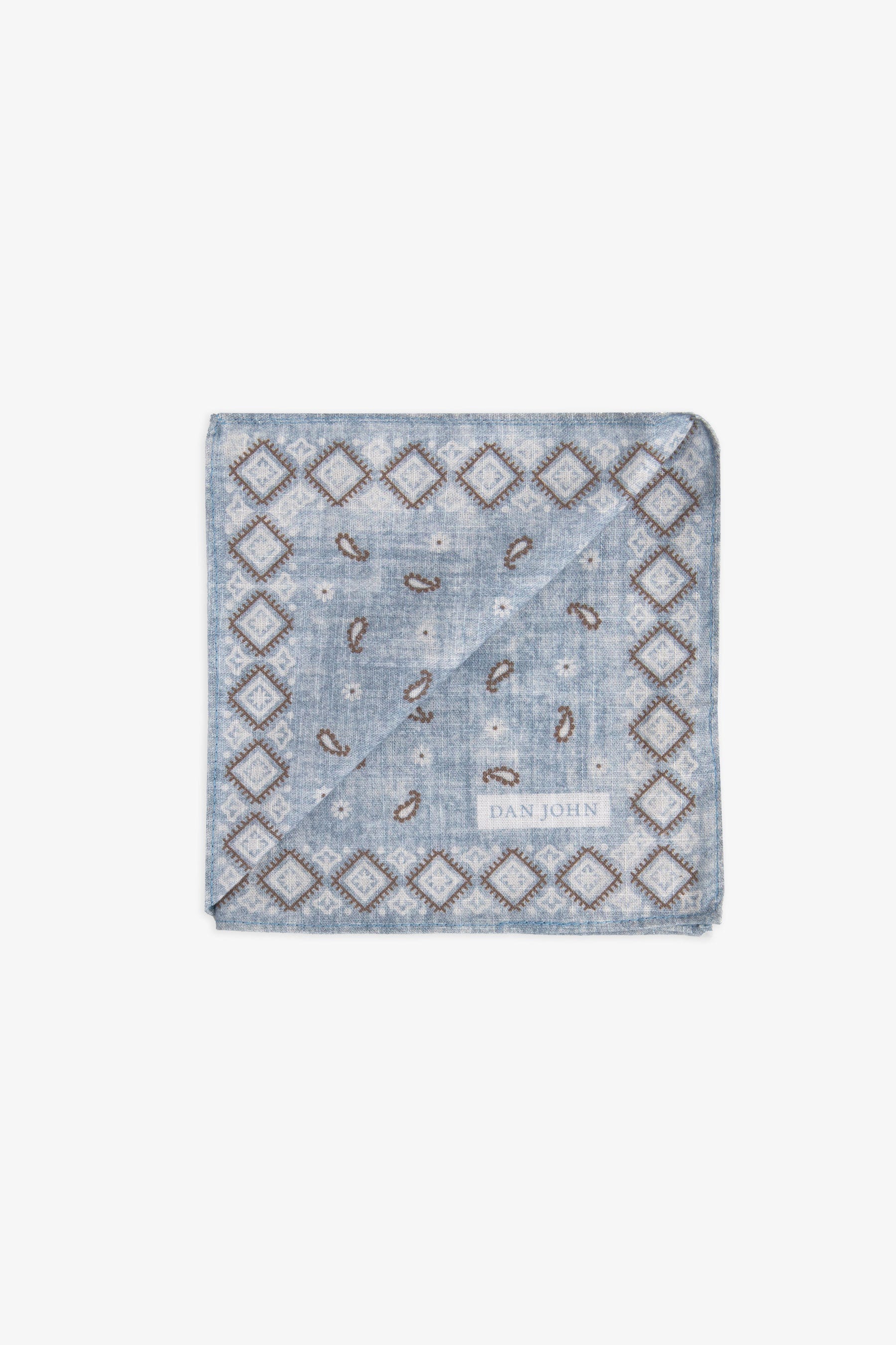 Pochette disegno cashmere celeste-Dan John