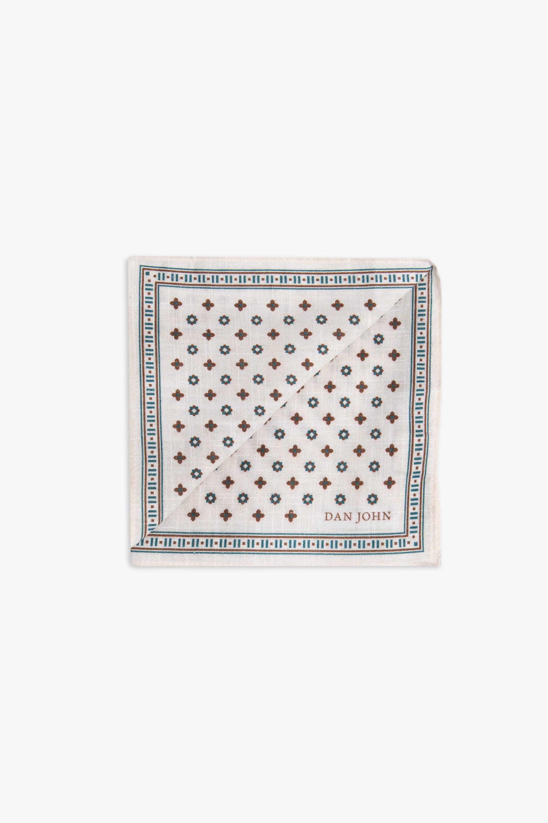 Pochette disegno geometrico fiore panna-Dan John