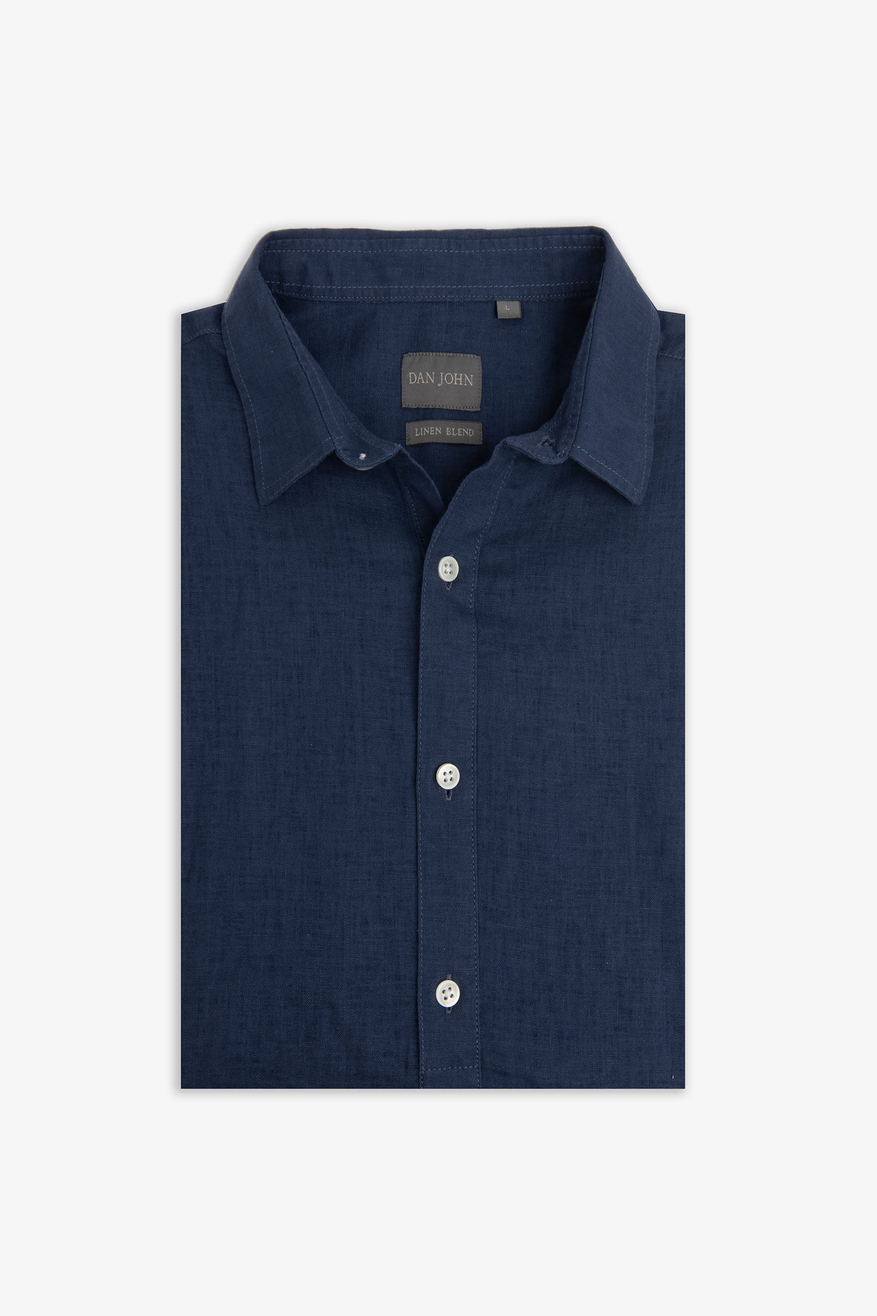 Polo camicia misto lino indaco-Dan John