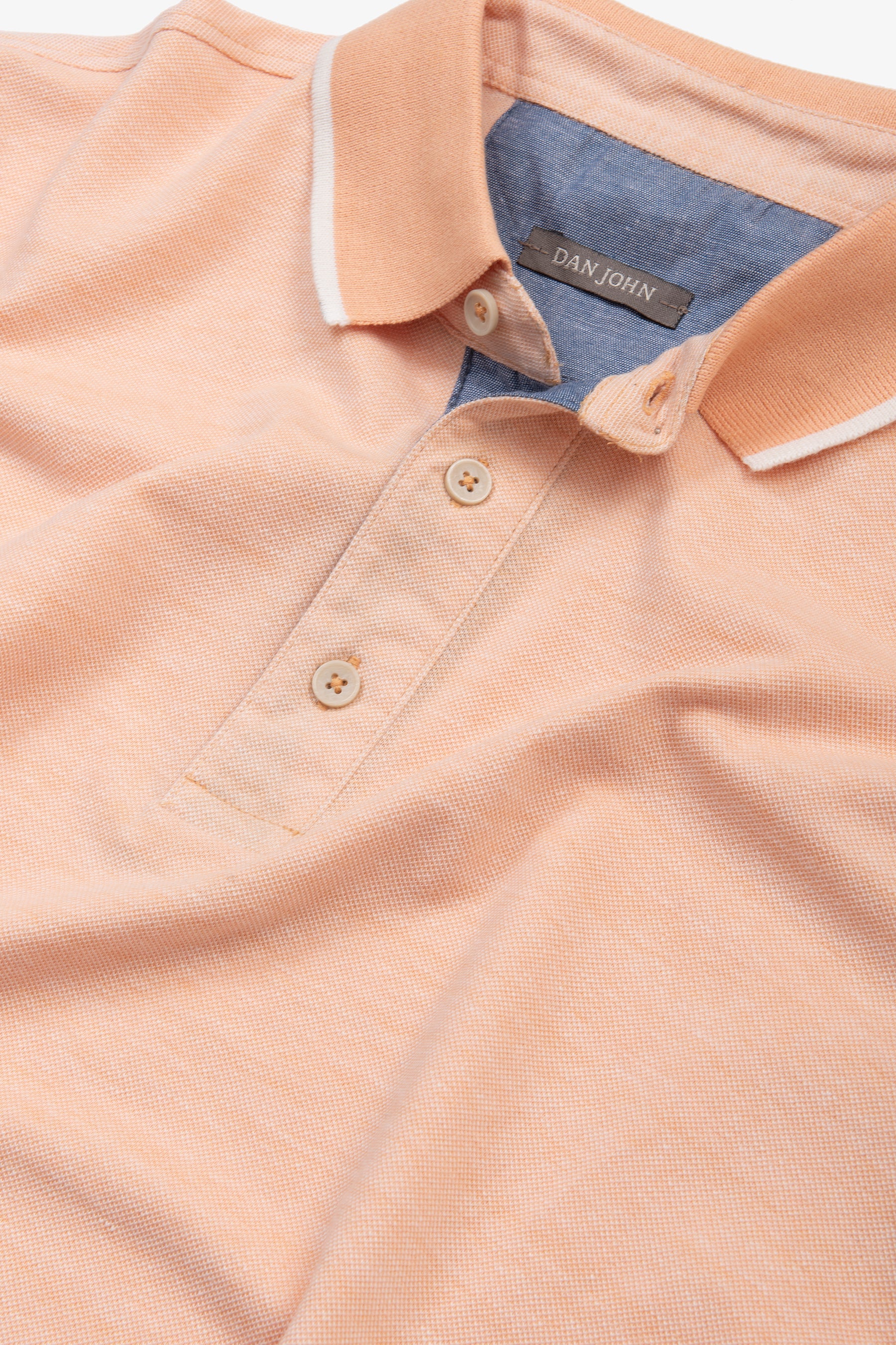 Polo collo e profili in contrasto albicocca-Dan John