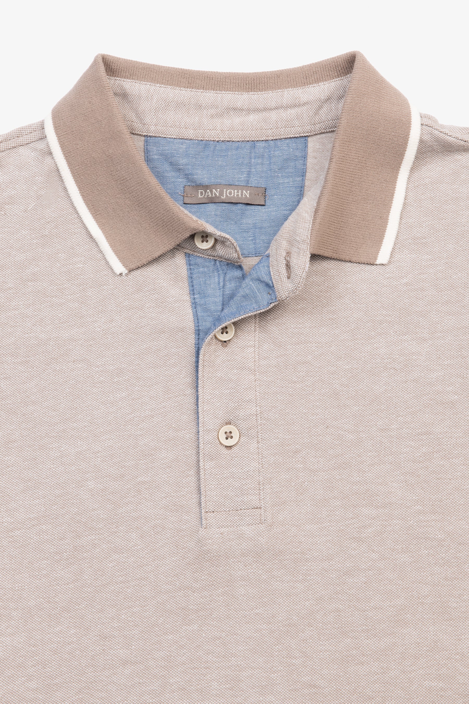 Polo collo e profili in contrasto sabbia-Dan John