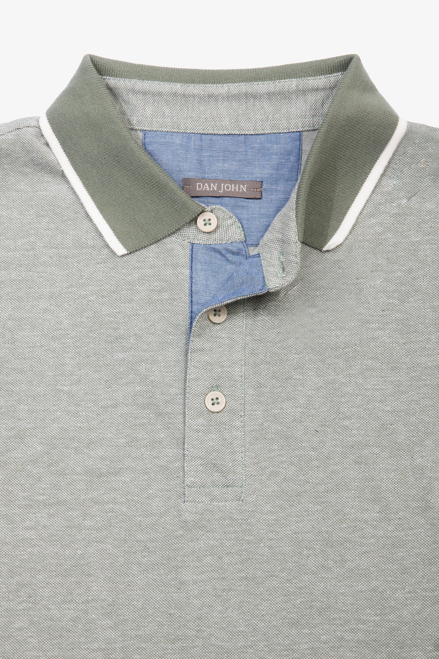 Polo collo e profili in contrasto verde-Dan John