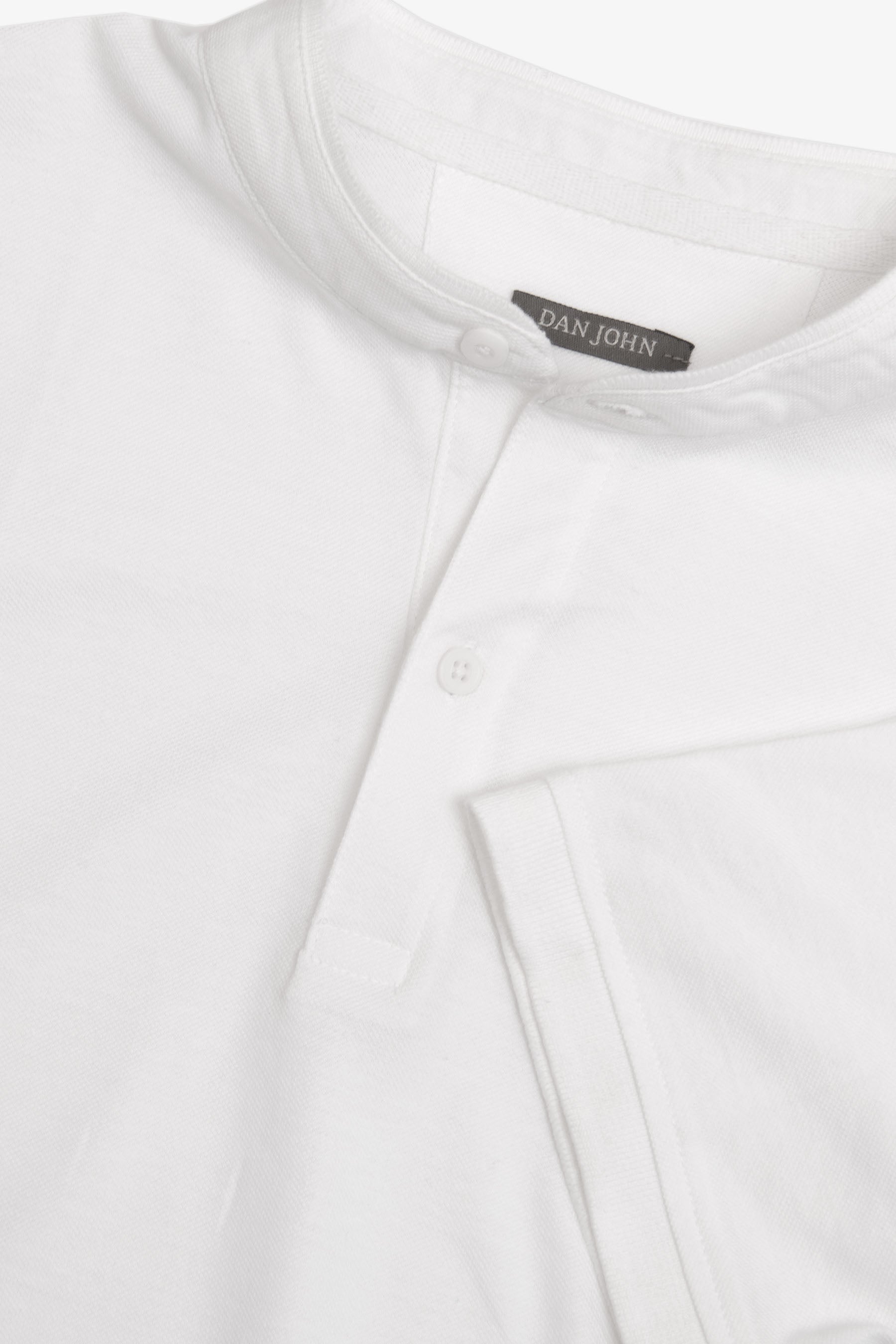 Polo coreana in piquet bianca-Dan John