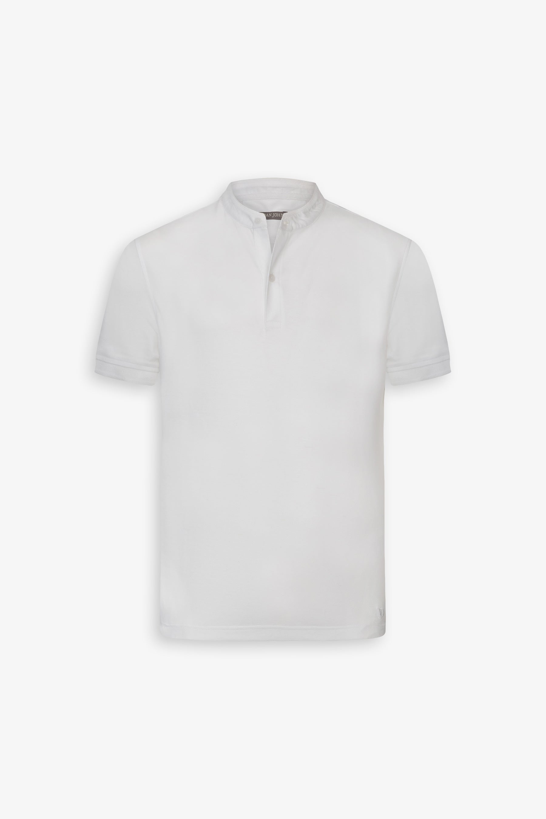 Polo coreana in piquet bianca-Dan John