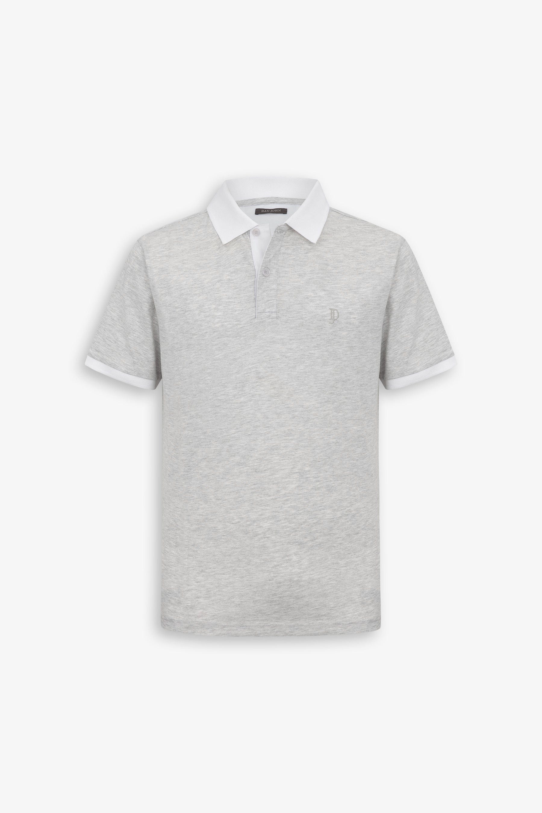 Polo in jersey con contrasti polvere-Dan John