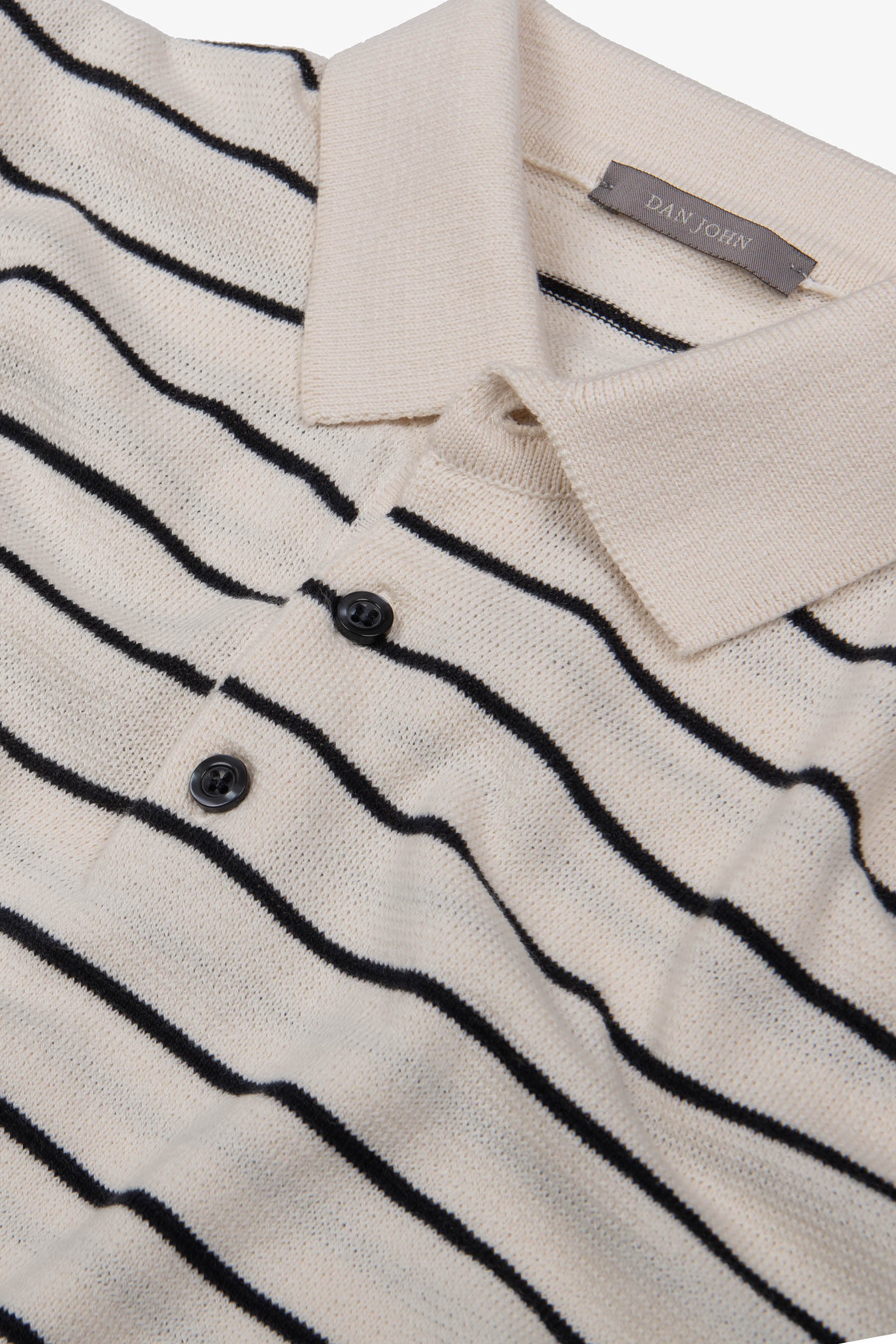 Polo in maglia a righe contrasto sabbia-Dan John