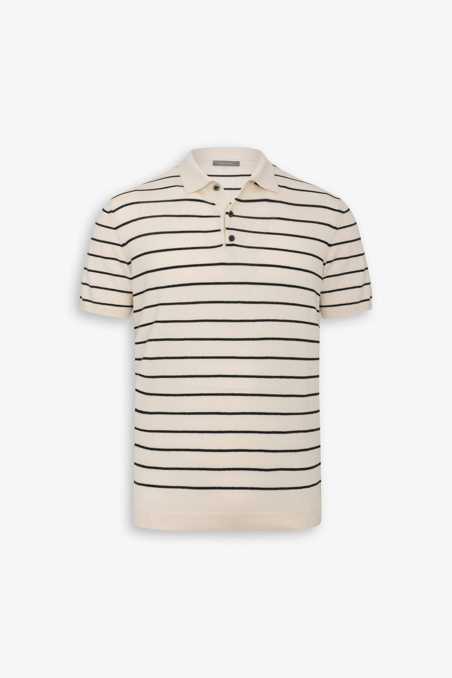 Polo in maglia a righe contrasto sabbia-Dan John