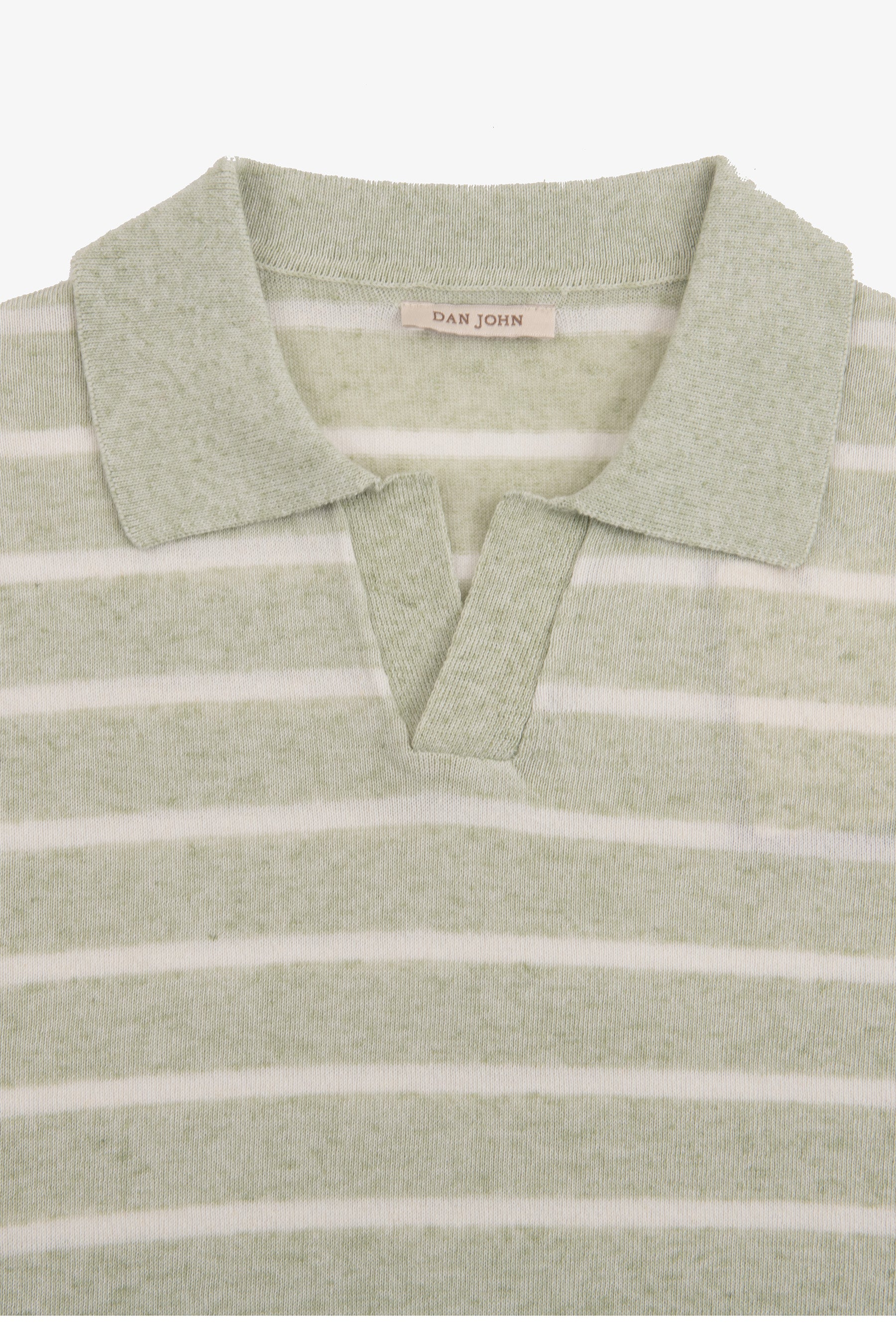 Polo in maglia a righe melange salvia-Dan John