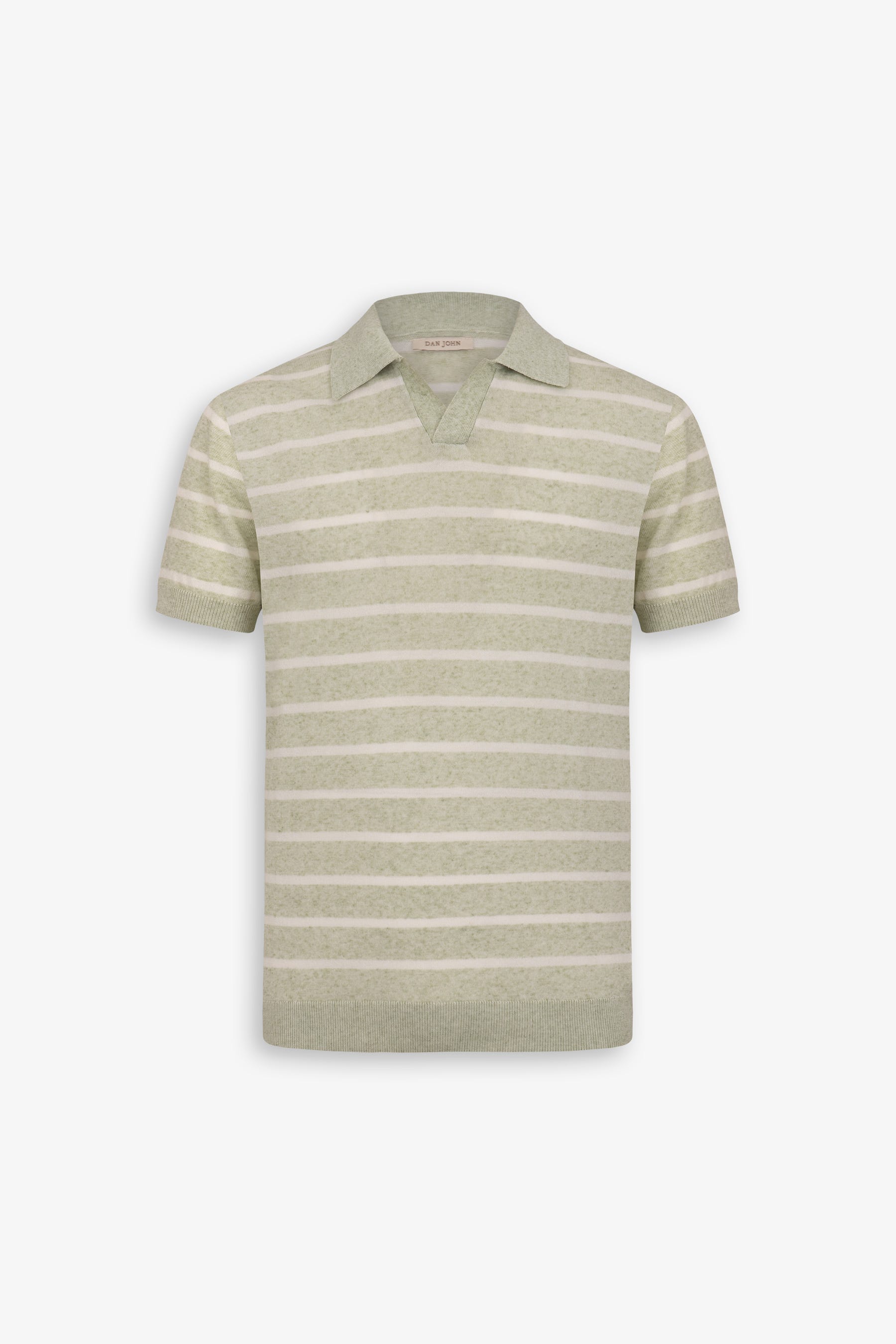 Polo in maglia a righe melange salvia-Dan John