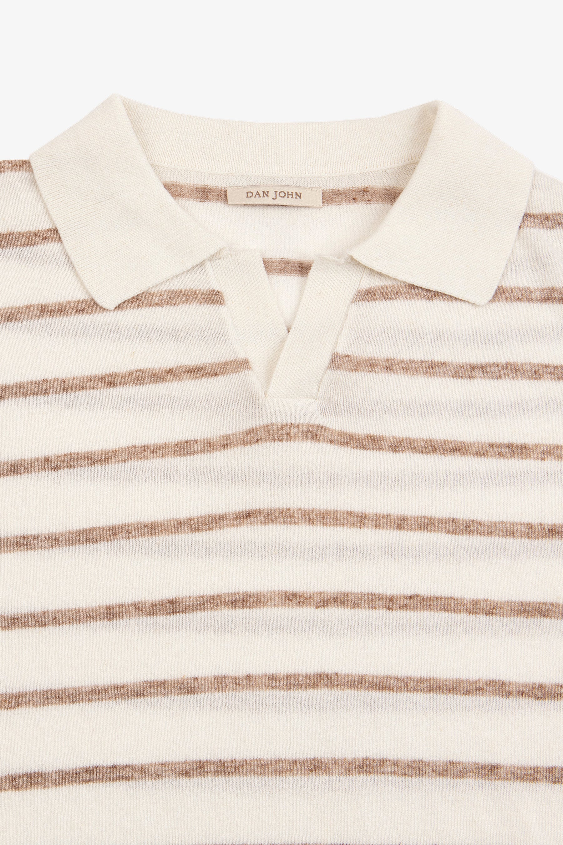Polo in maglia a righe melange tortora-Dan John