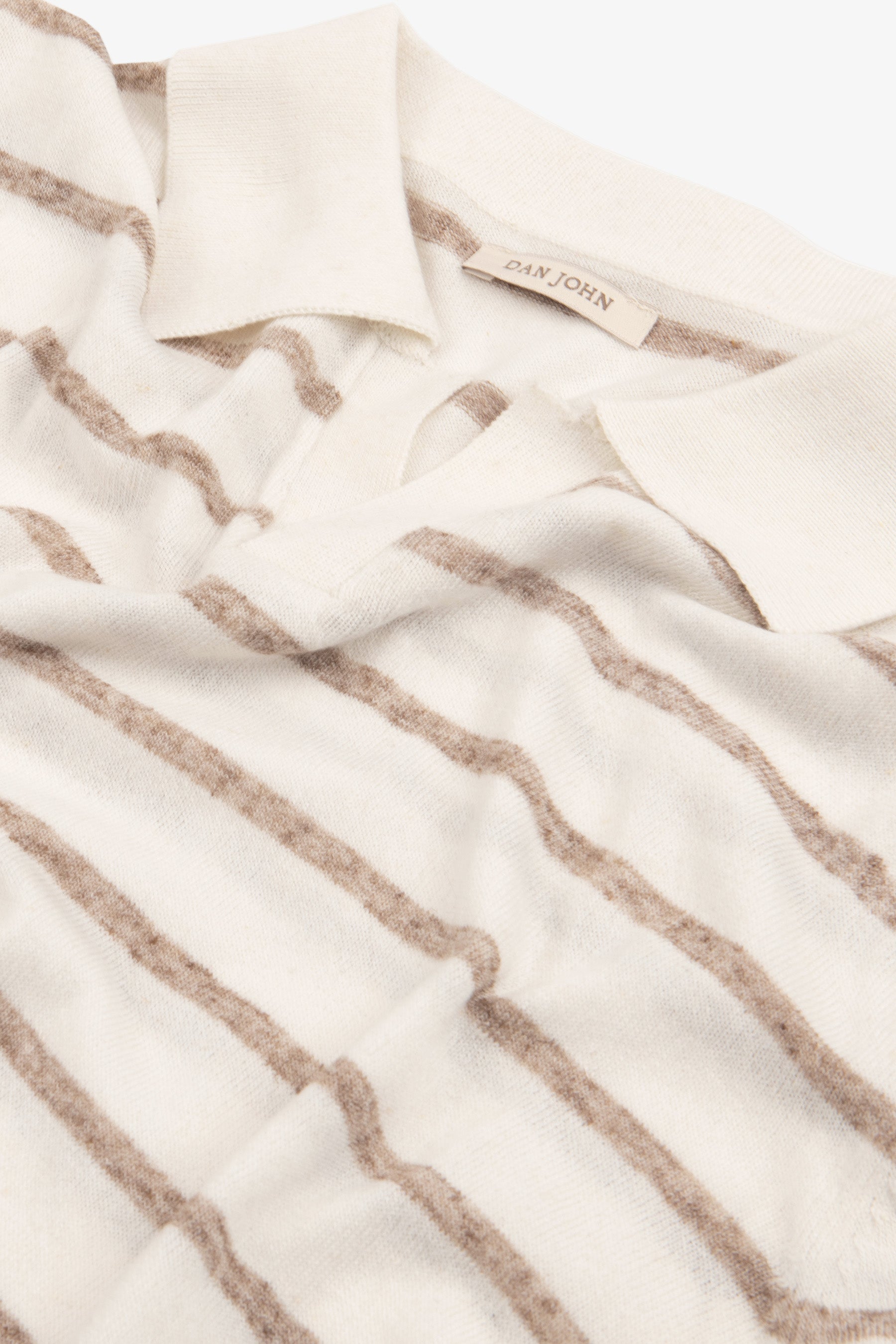 Polo in maglia a righe melange tortora-Dan John