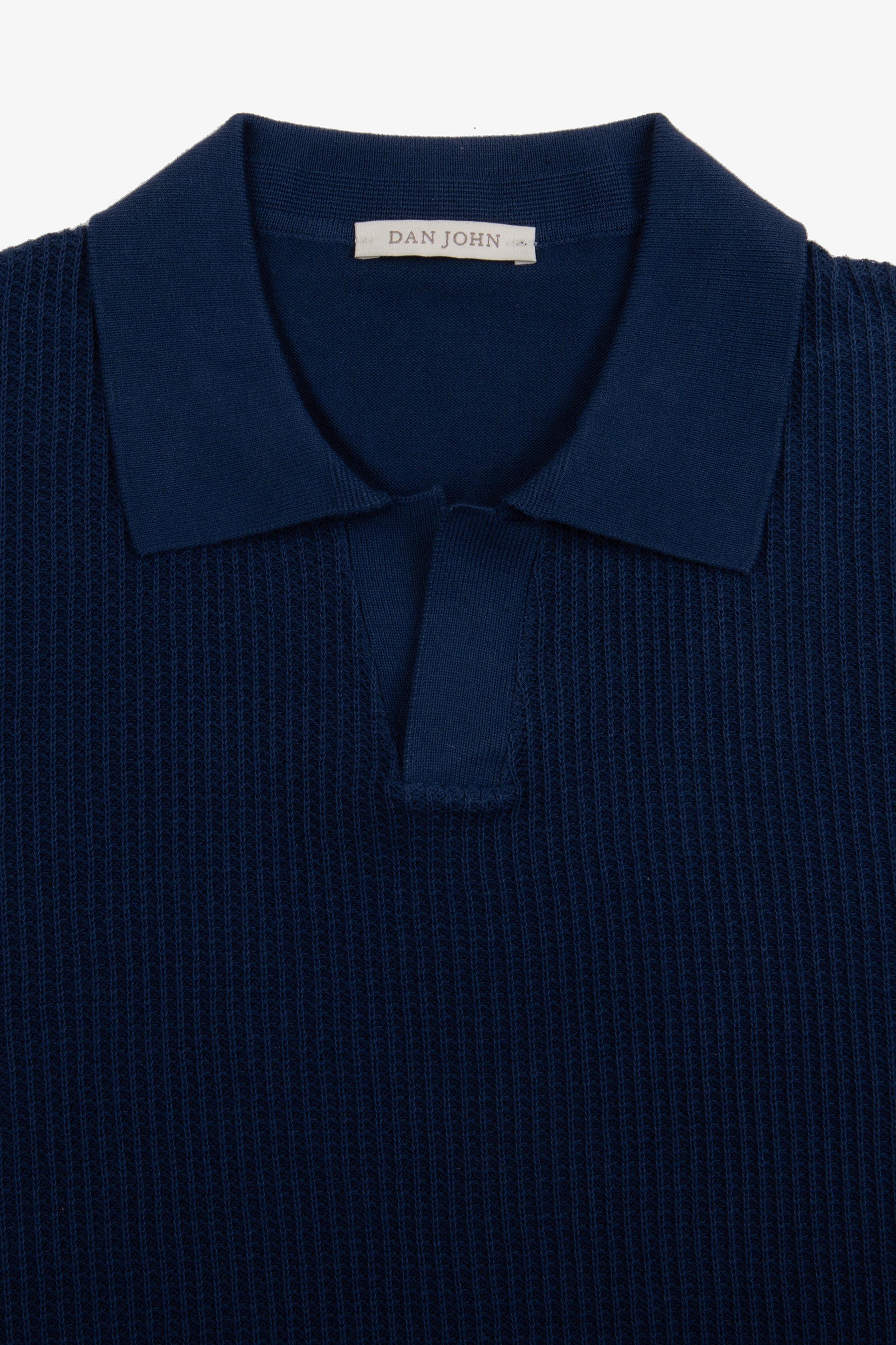 Polo in maglia collo aperto armaturata royal-Dan John