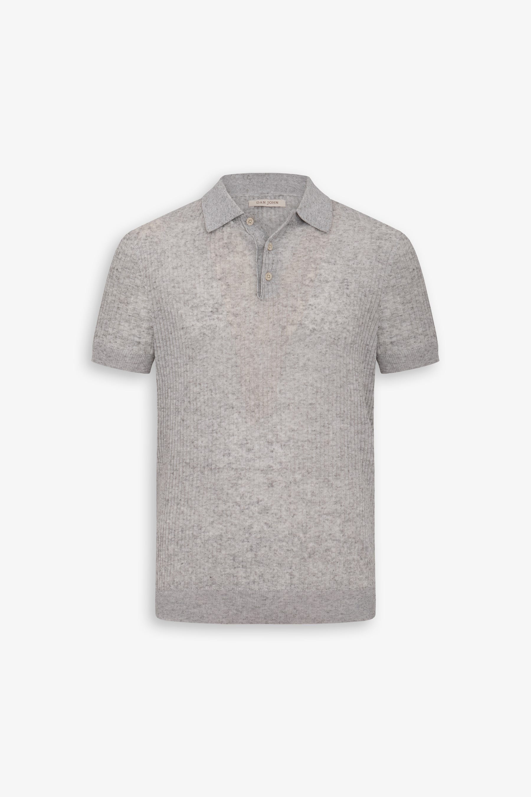 Polo in maglia costa piatta melange grigia-Dan John