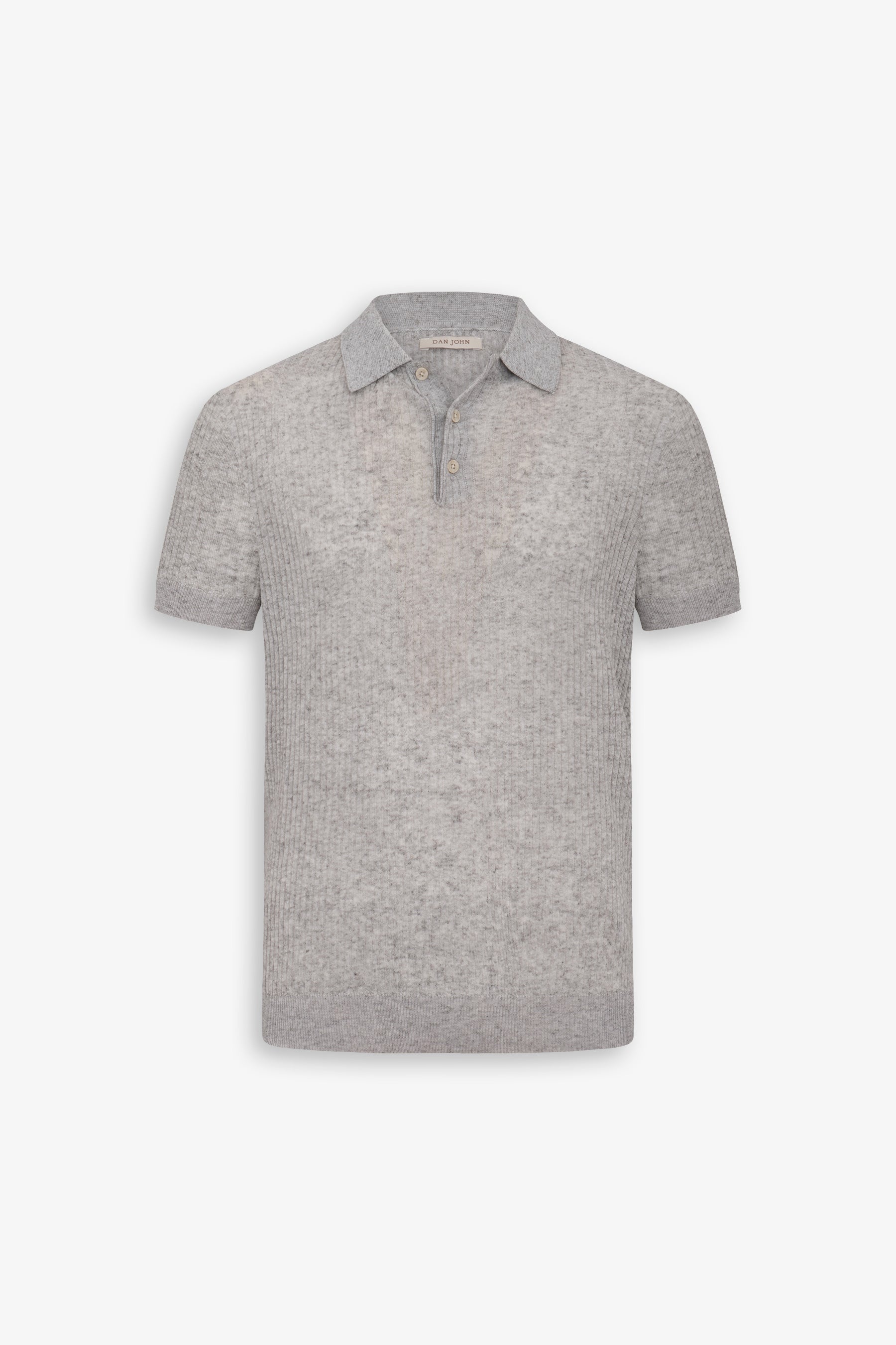 Polo in maglia costa piatta melange grigia-Dan John