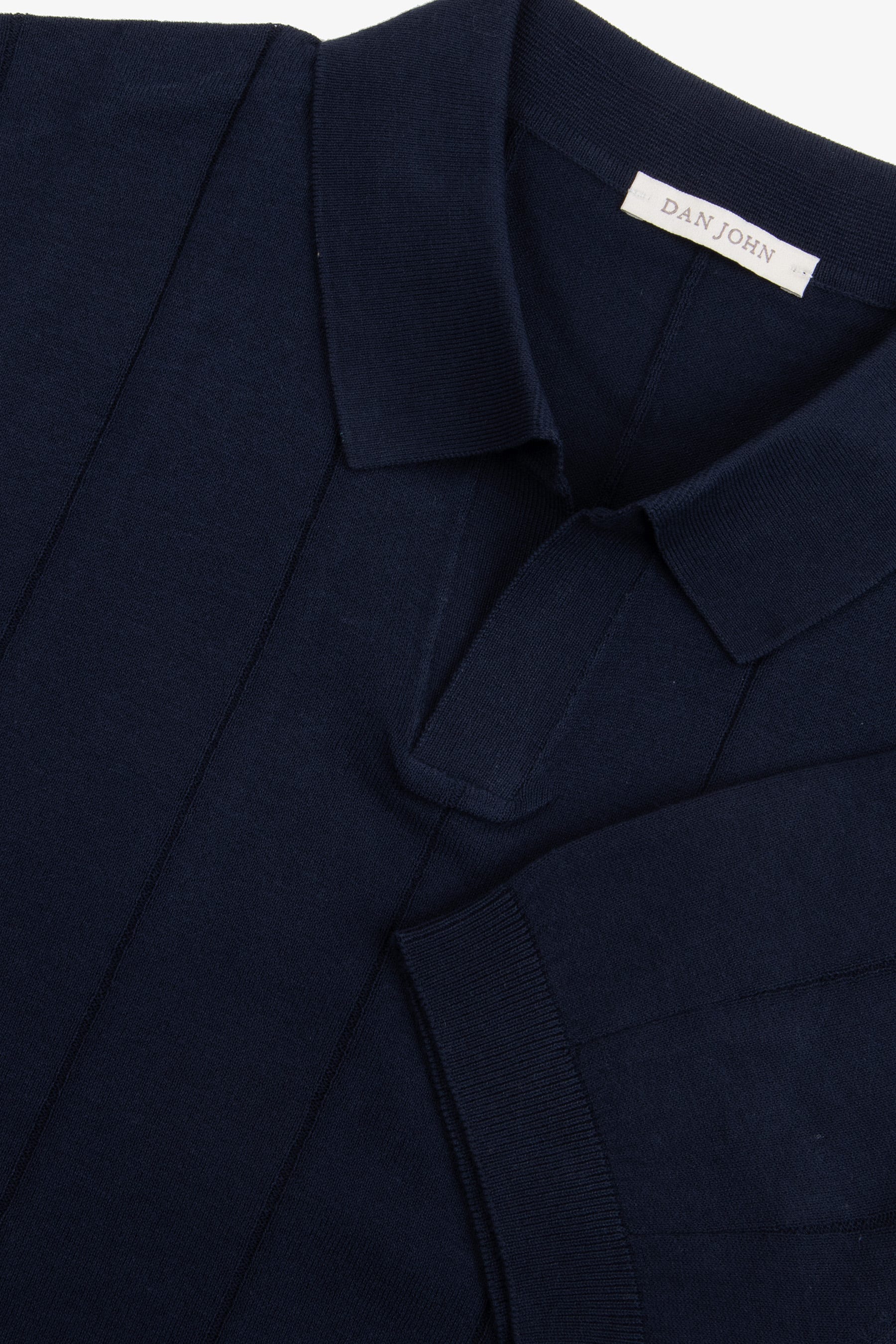 Polo in maglia costa piatta navy-Dan John