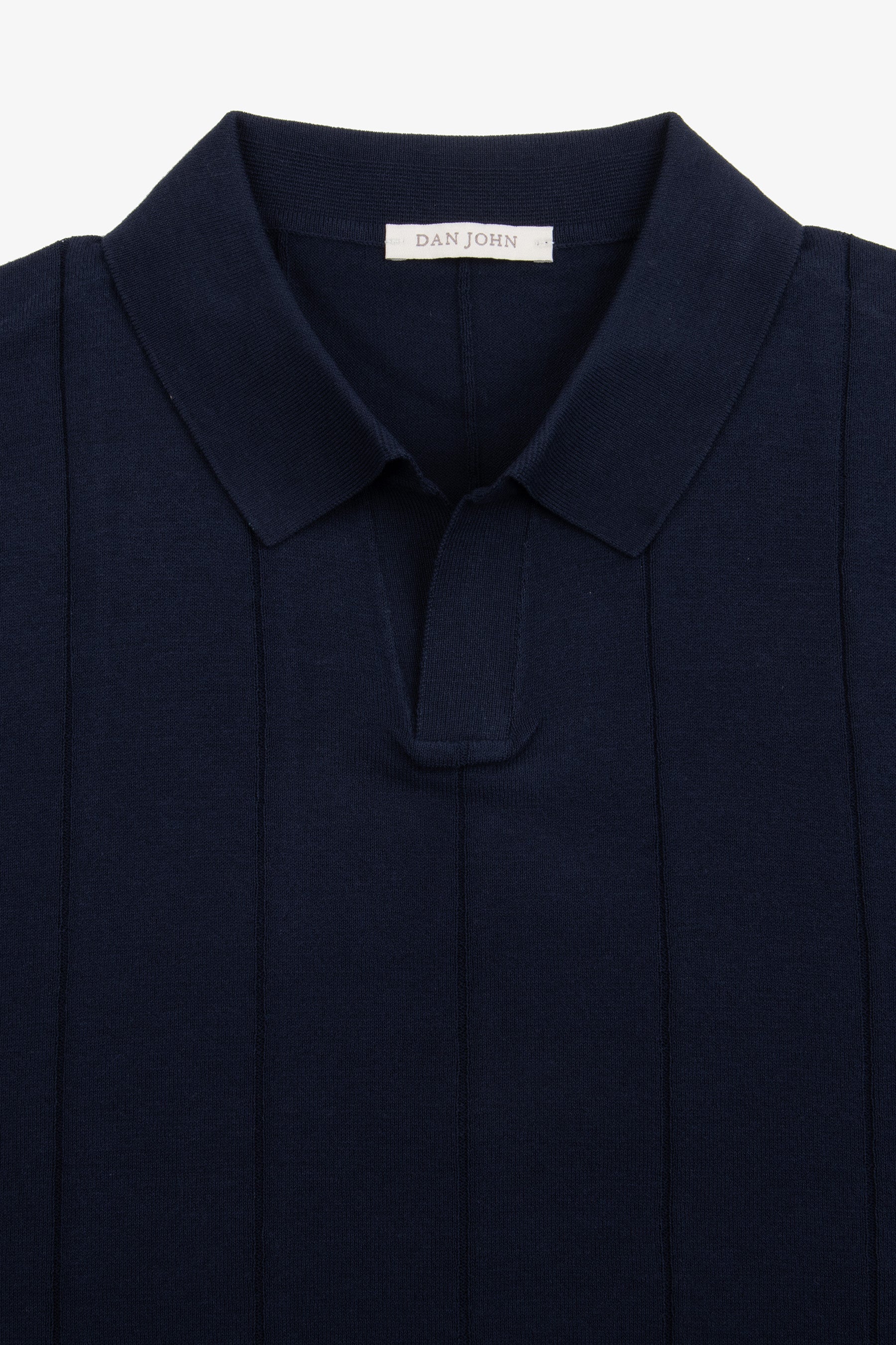 Polo in maglia costa piatta navy-Dan John