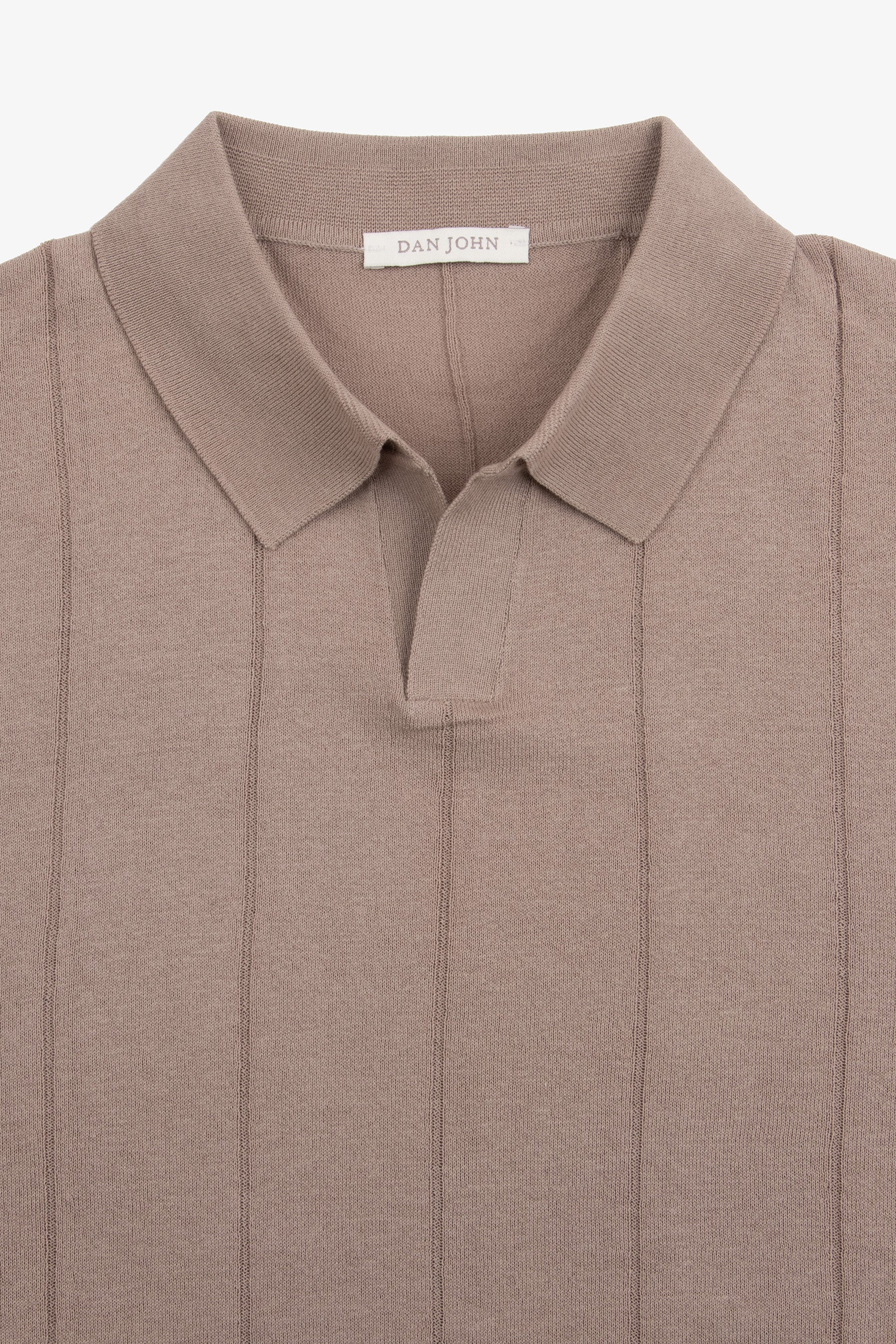 Polo in maglia costa piatta tortora-Dan John