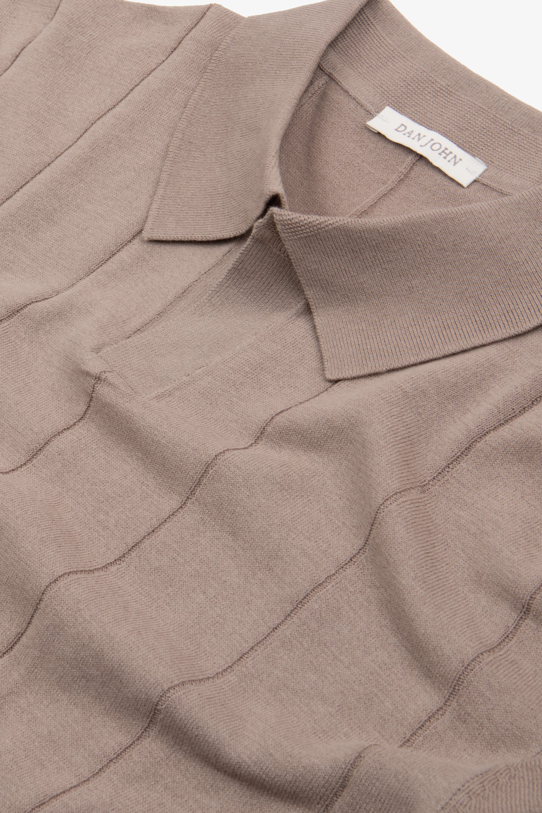 Polo in maglia costa piatta tortora-Dan John