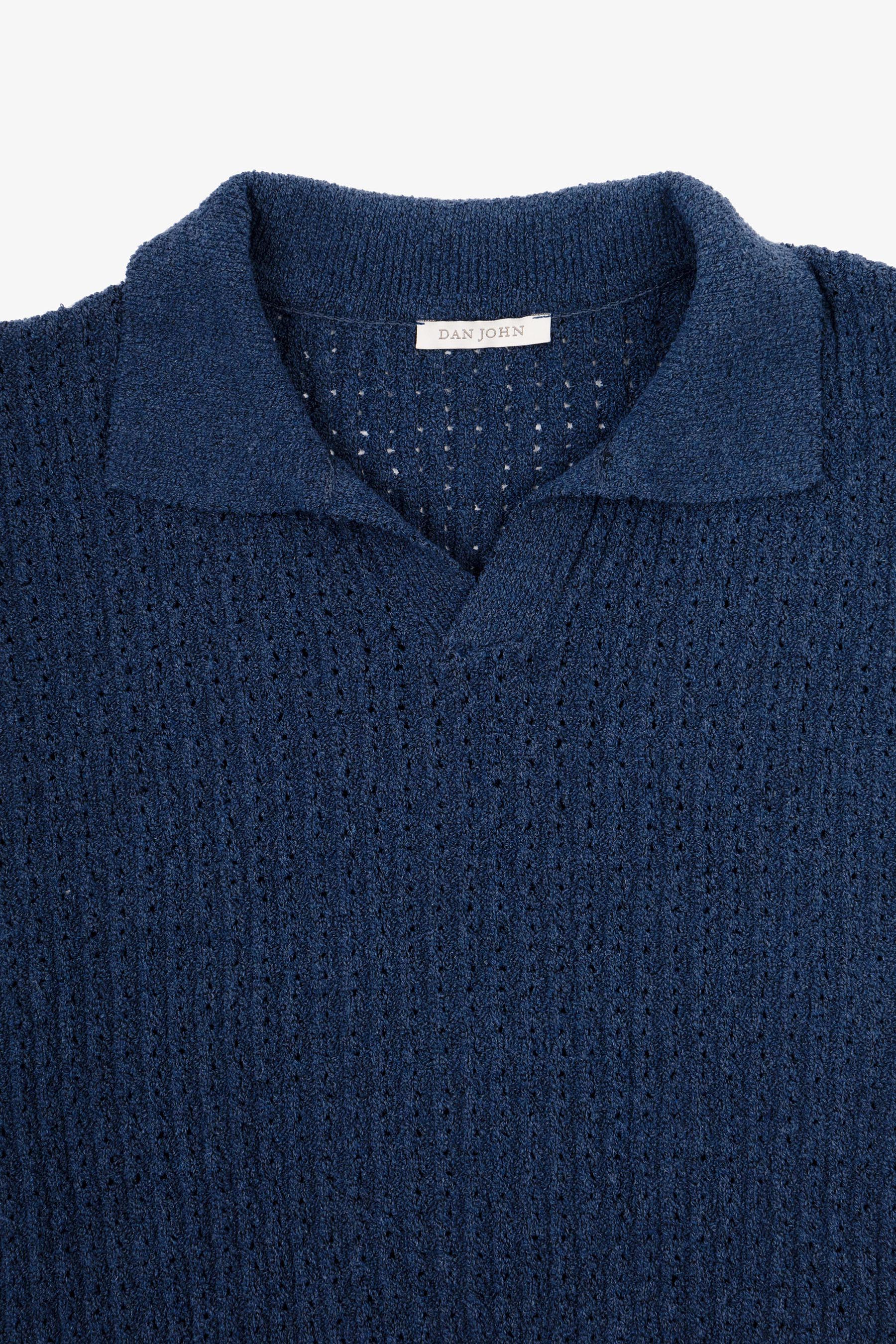 Polo in maglia costina traforata royal-Dan John