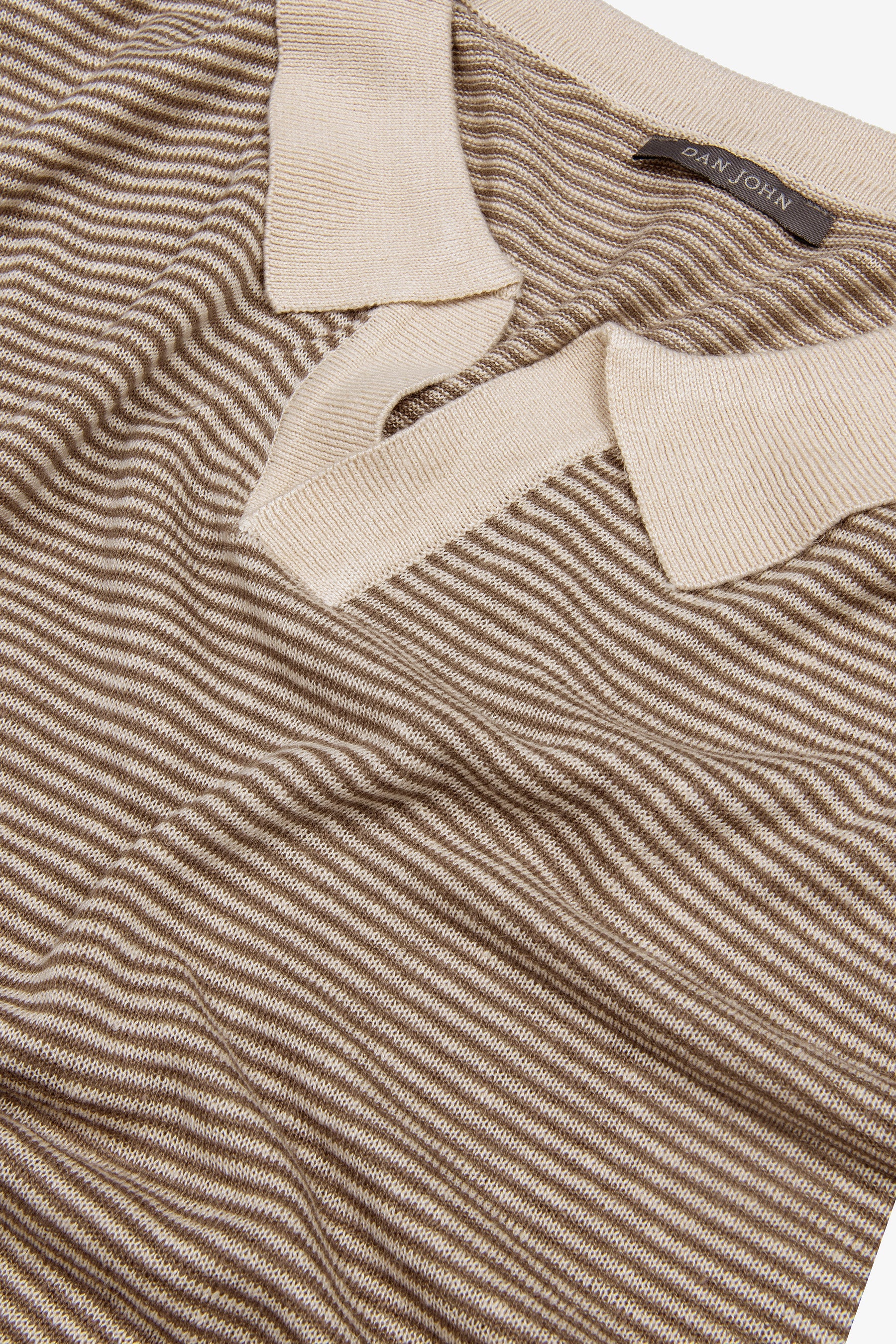 Polo in maglia righe fine collo aperto terra-Dan John
