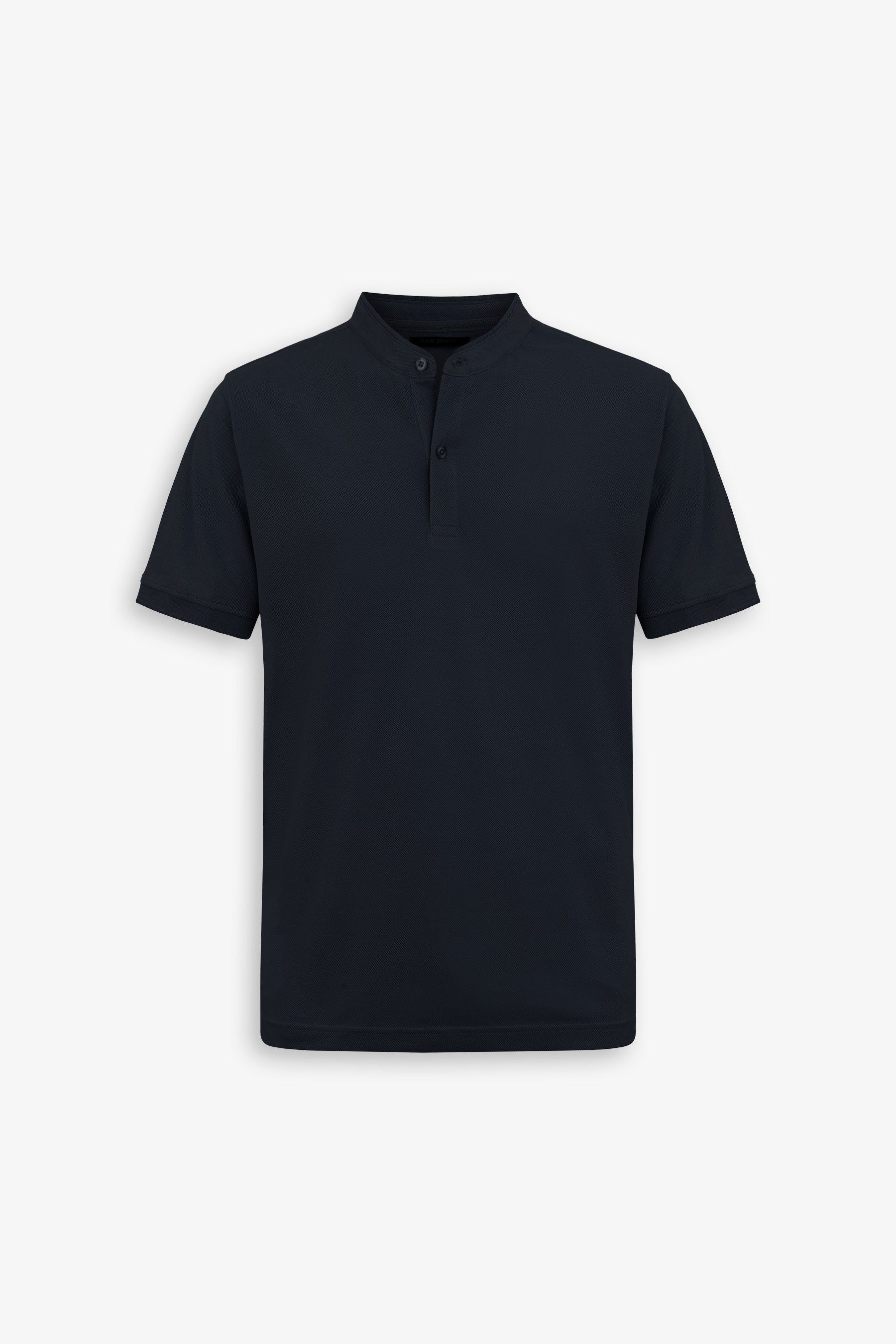 Polo piquet collo coreano blu-Dan John