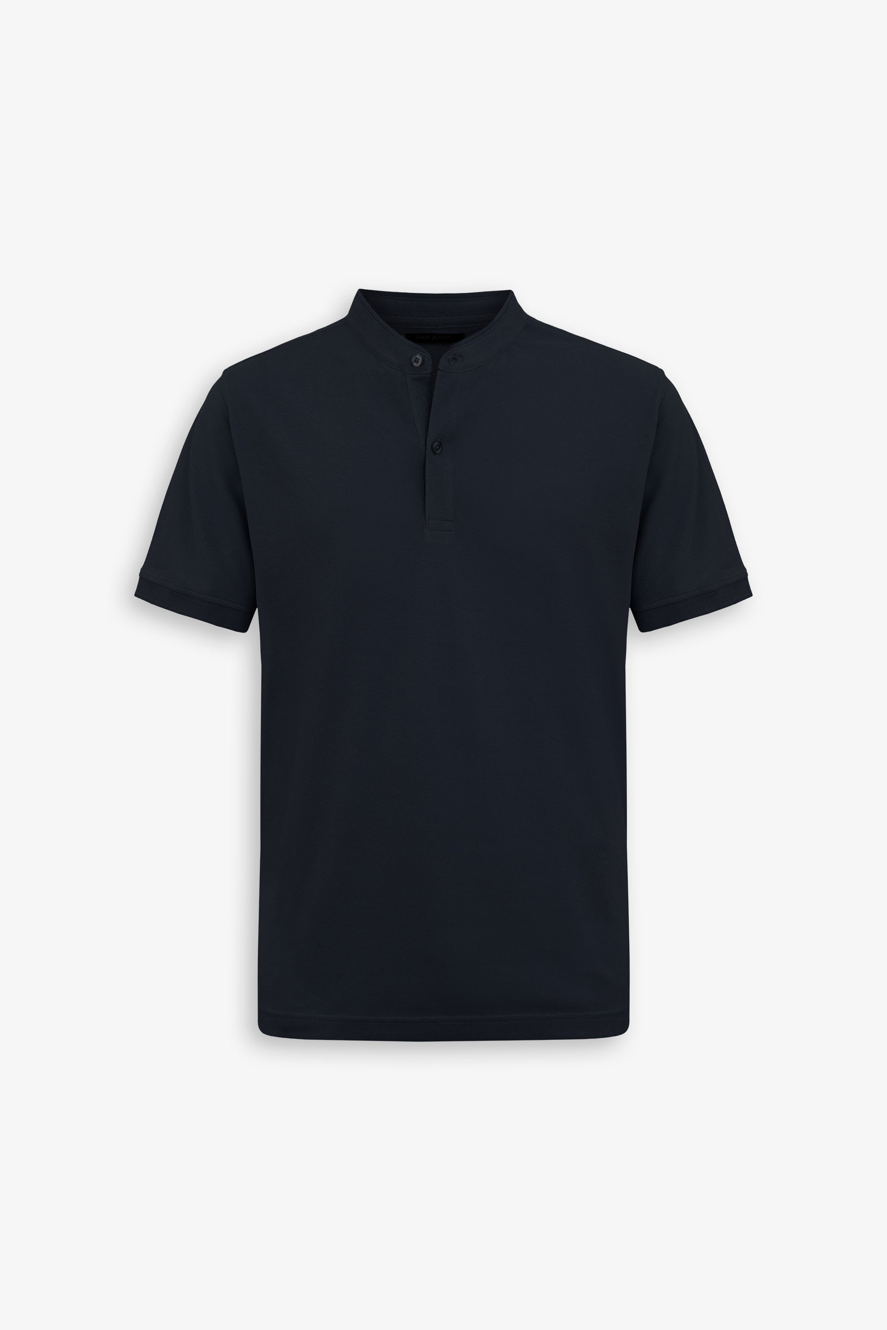 Polo piquet collo coreano blu-Dan John