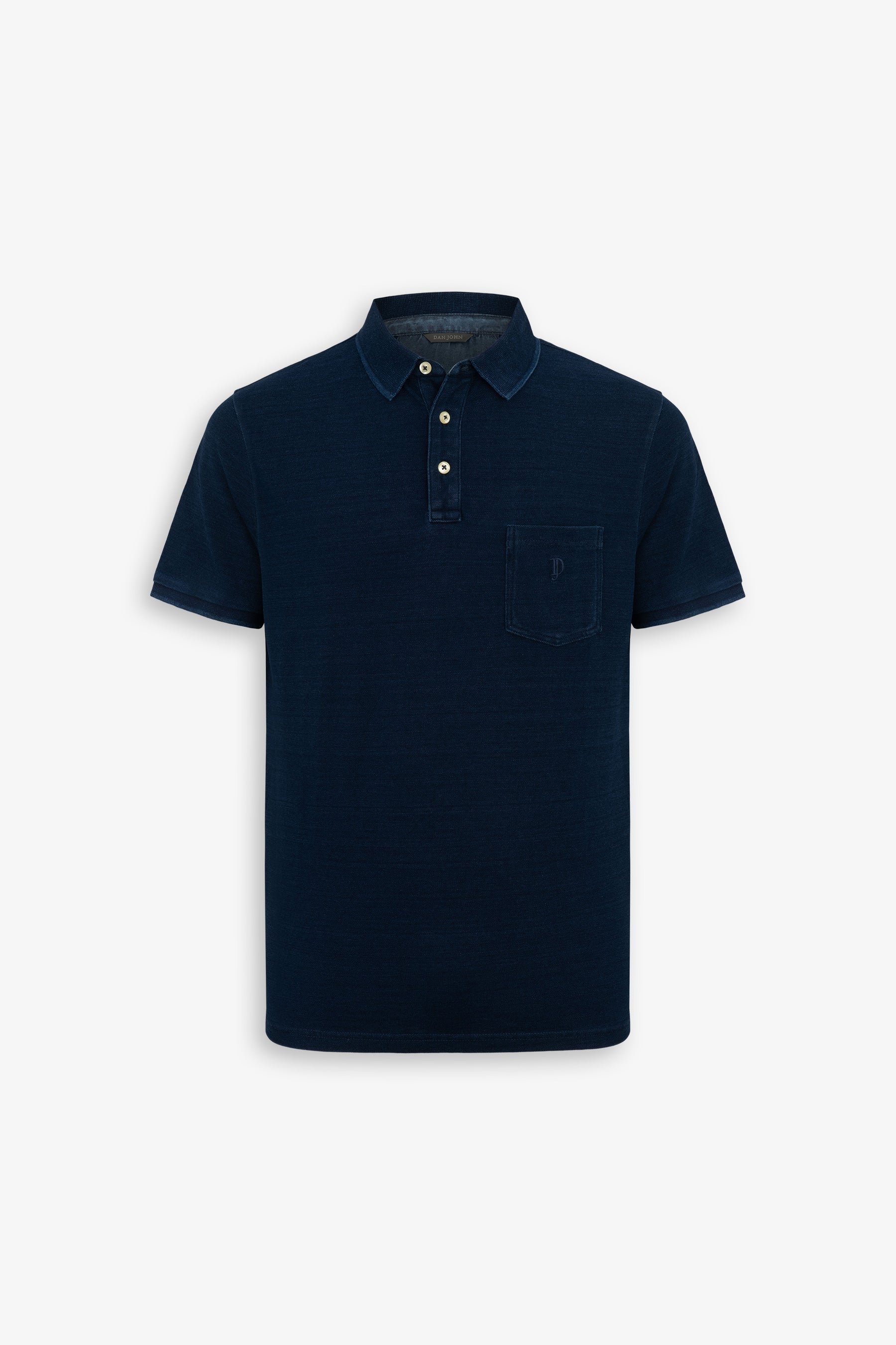 Polo piquet di cotone denim-Dan John
