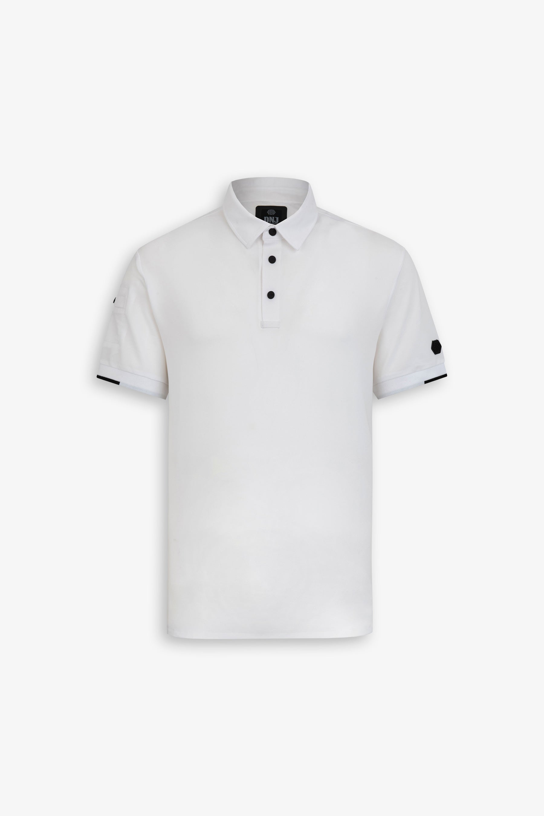 Polo tecnica con bottoni bianca DNJ-Dan John