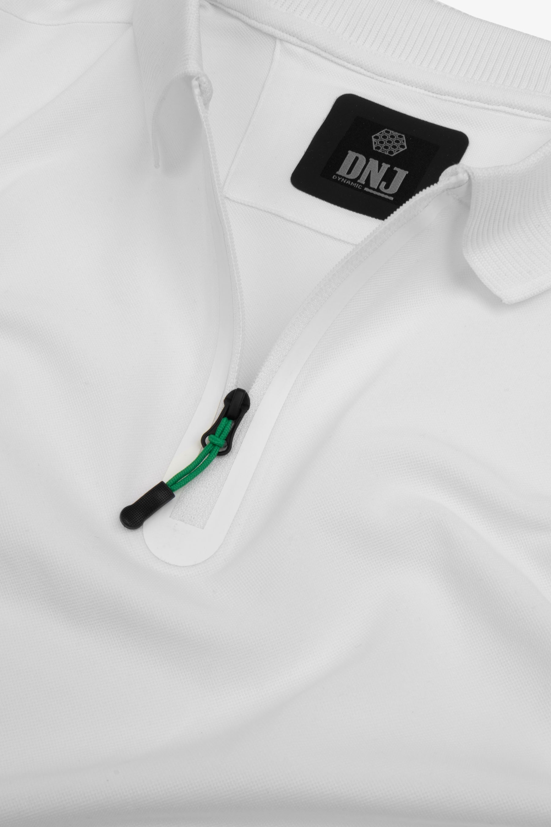 Polo tecnica con zip bianca DNJ-Dan John