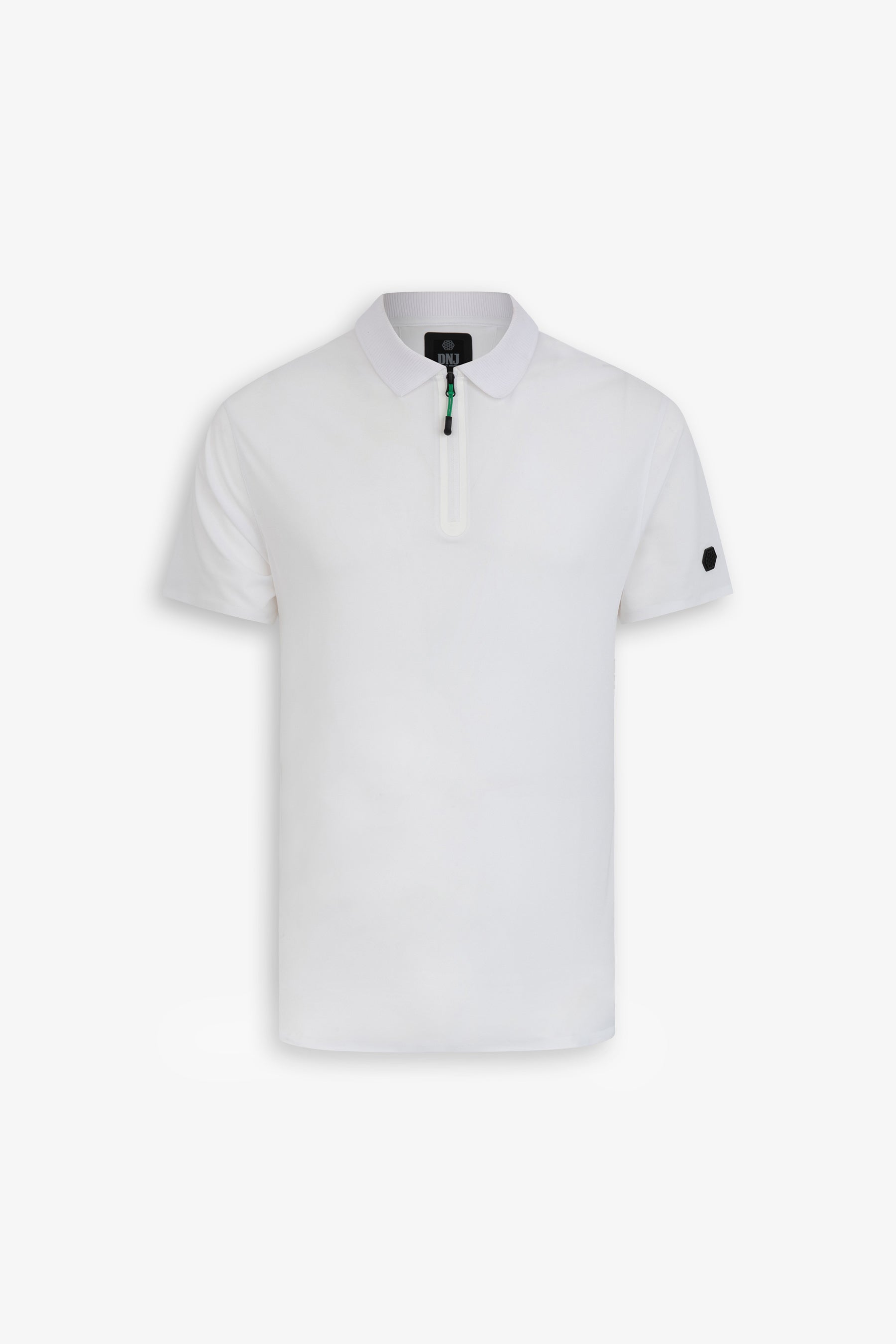 Polo tecnica con zip bianca DNJ-Dan John