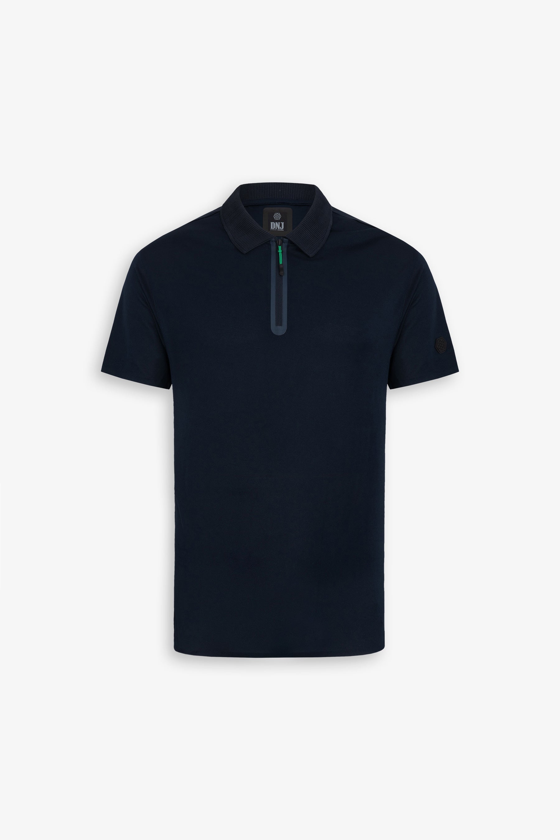 Polo tecnica con zip blu DNJ-Dan John