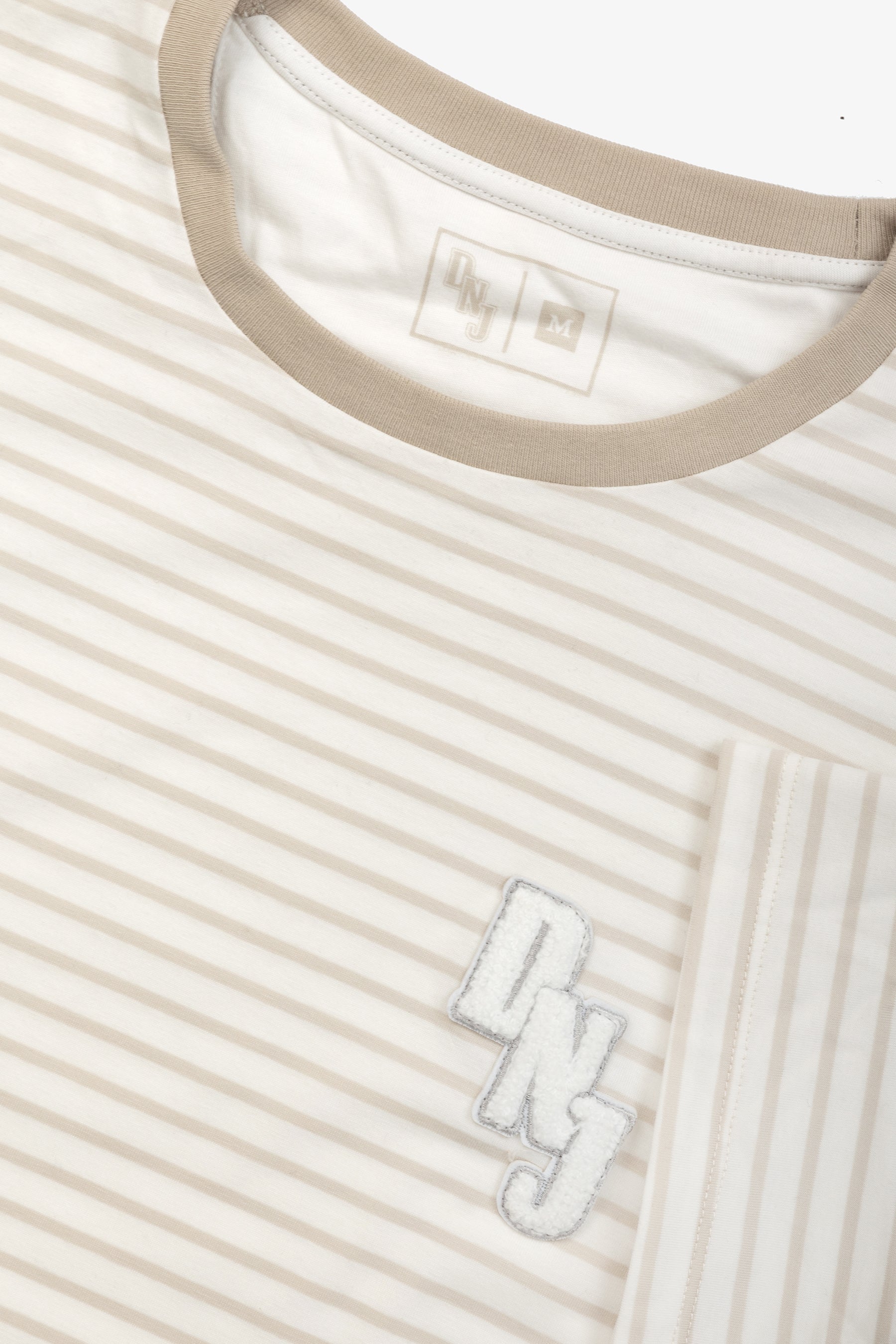 T-shirt a righe DNJ crema-Dan John