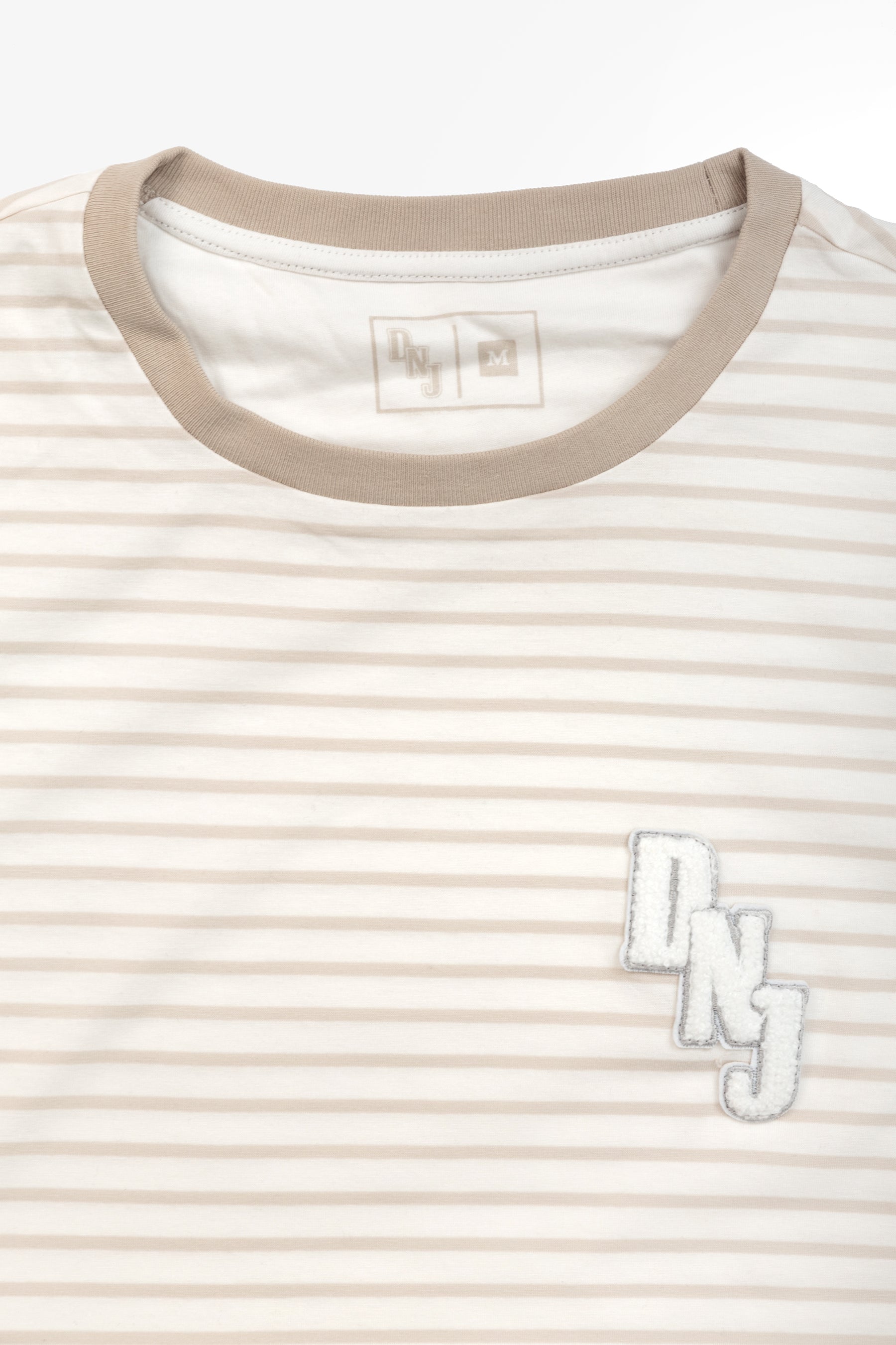 T-shirt a righe DNJ crema-Dan John
