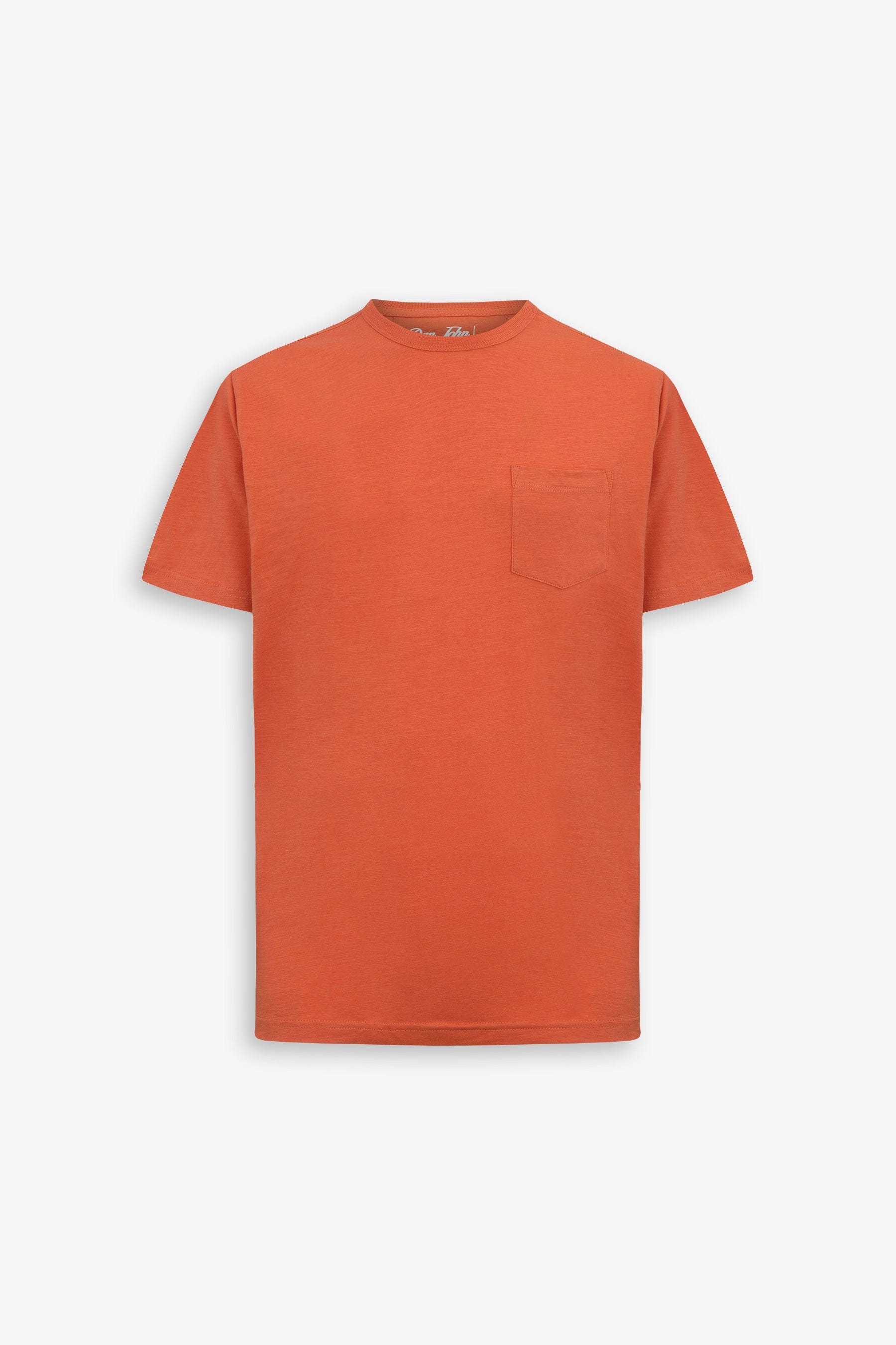T-shirt girocollo con taschino arancio-Dan John