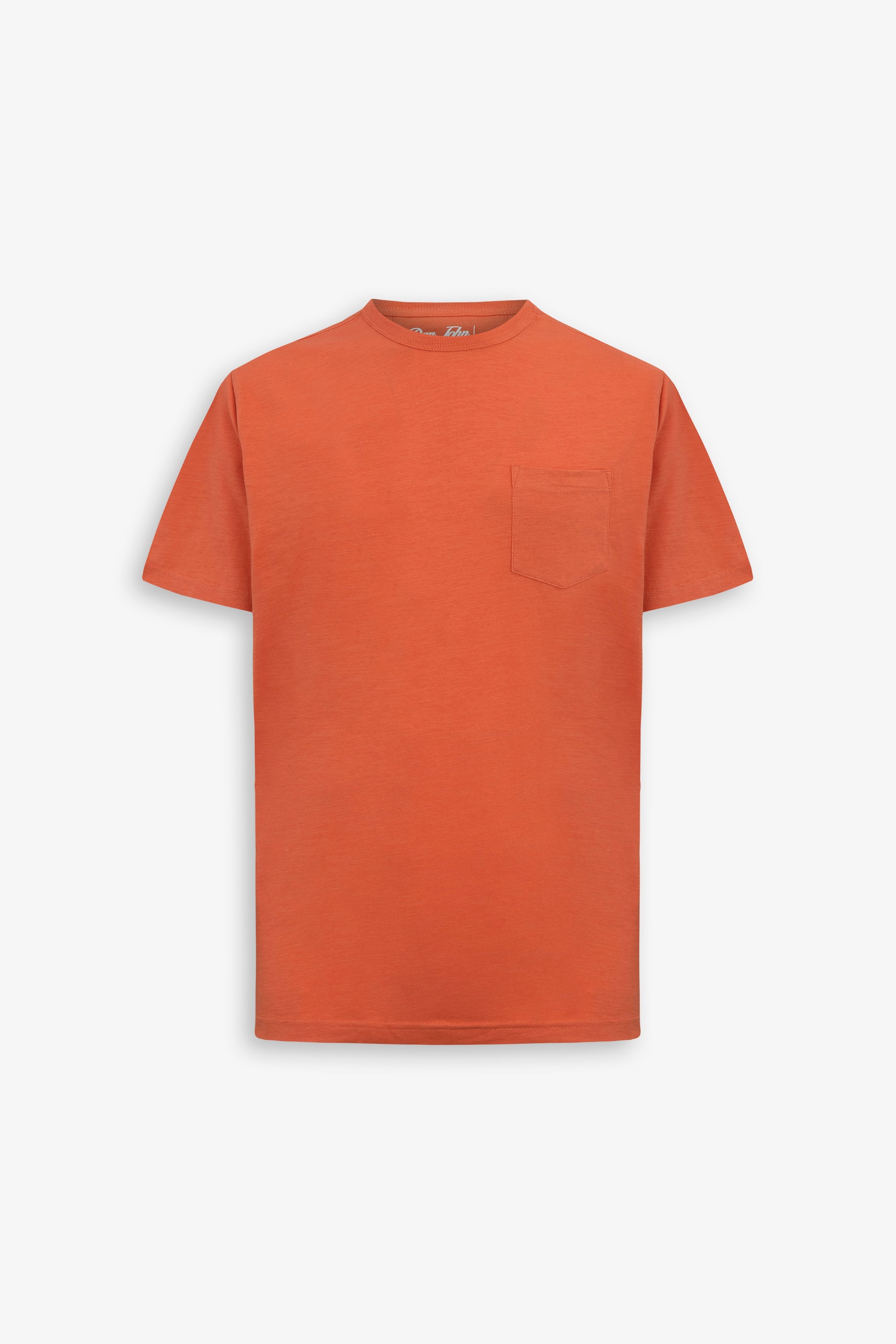 T-shirt girocollo con taschino arancio-Dan John