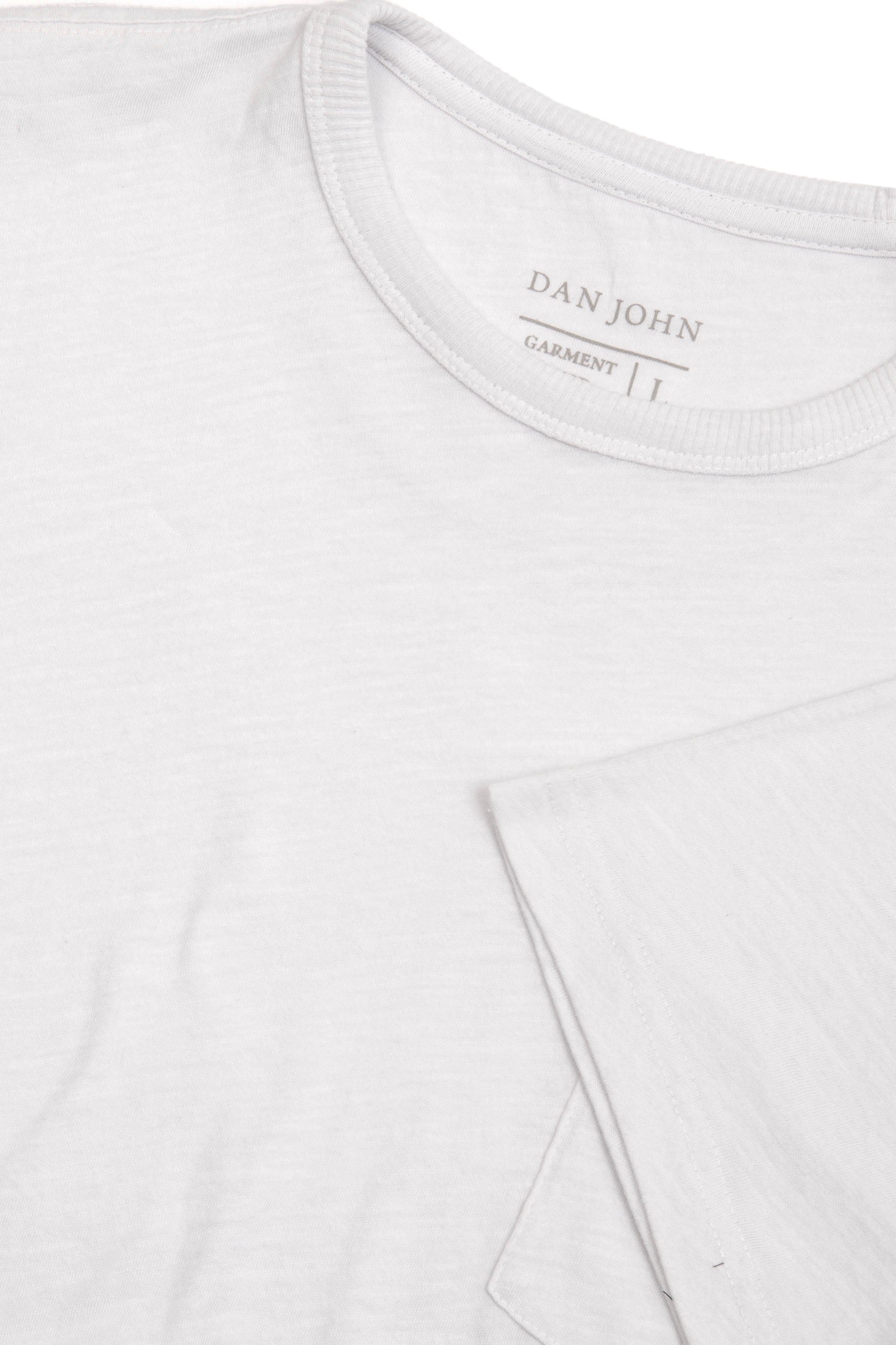 T-shirt girocollo con taschino bianca-Dan John
