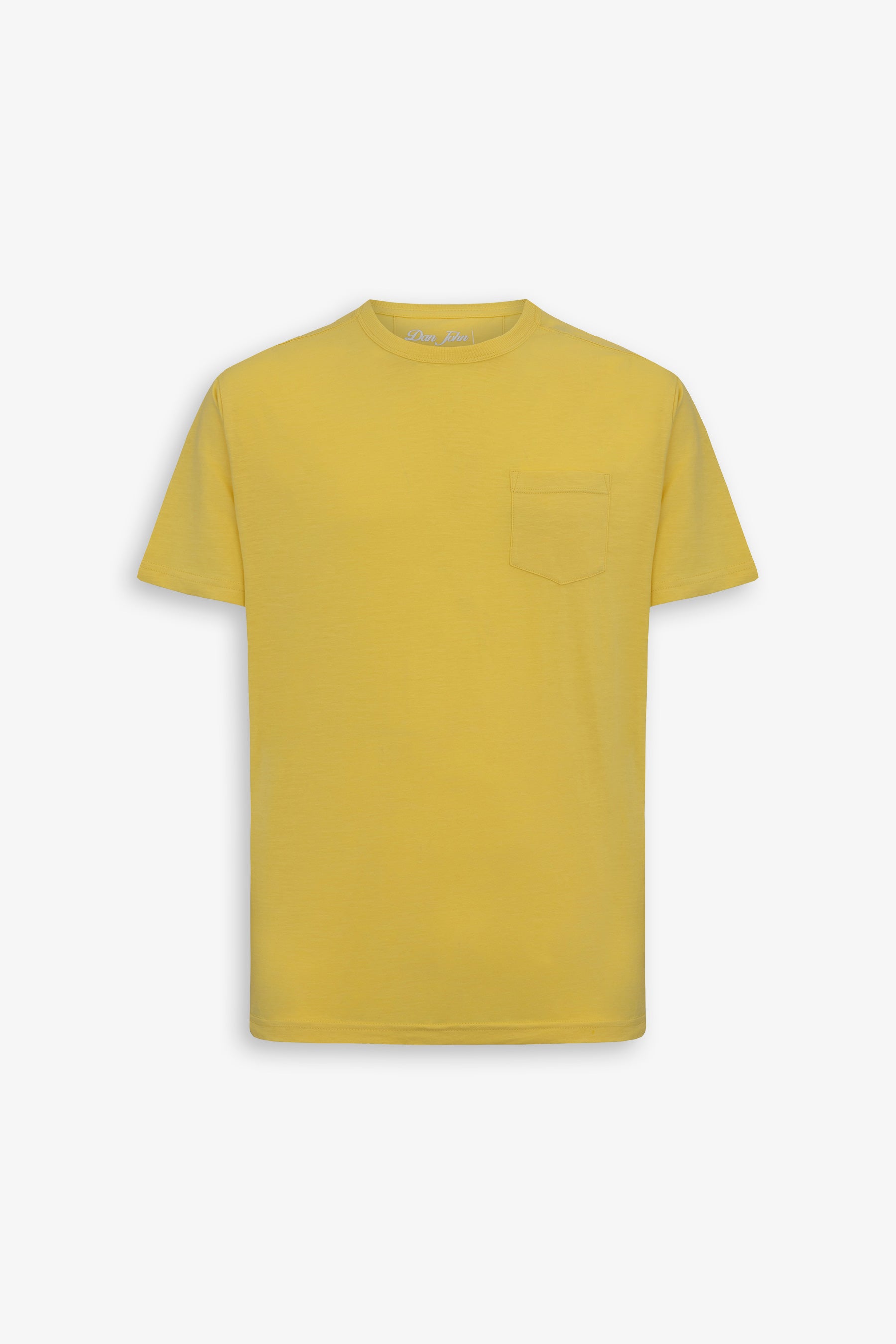T-shirt girocollo con taschino gialla-Dan John