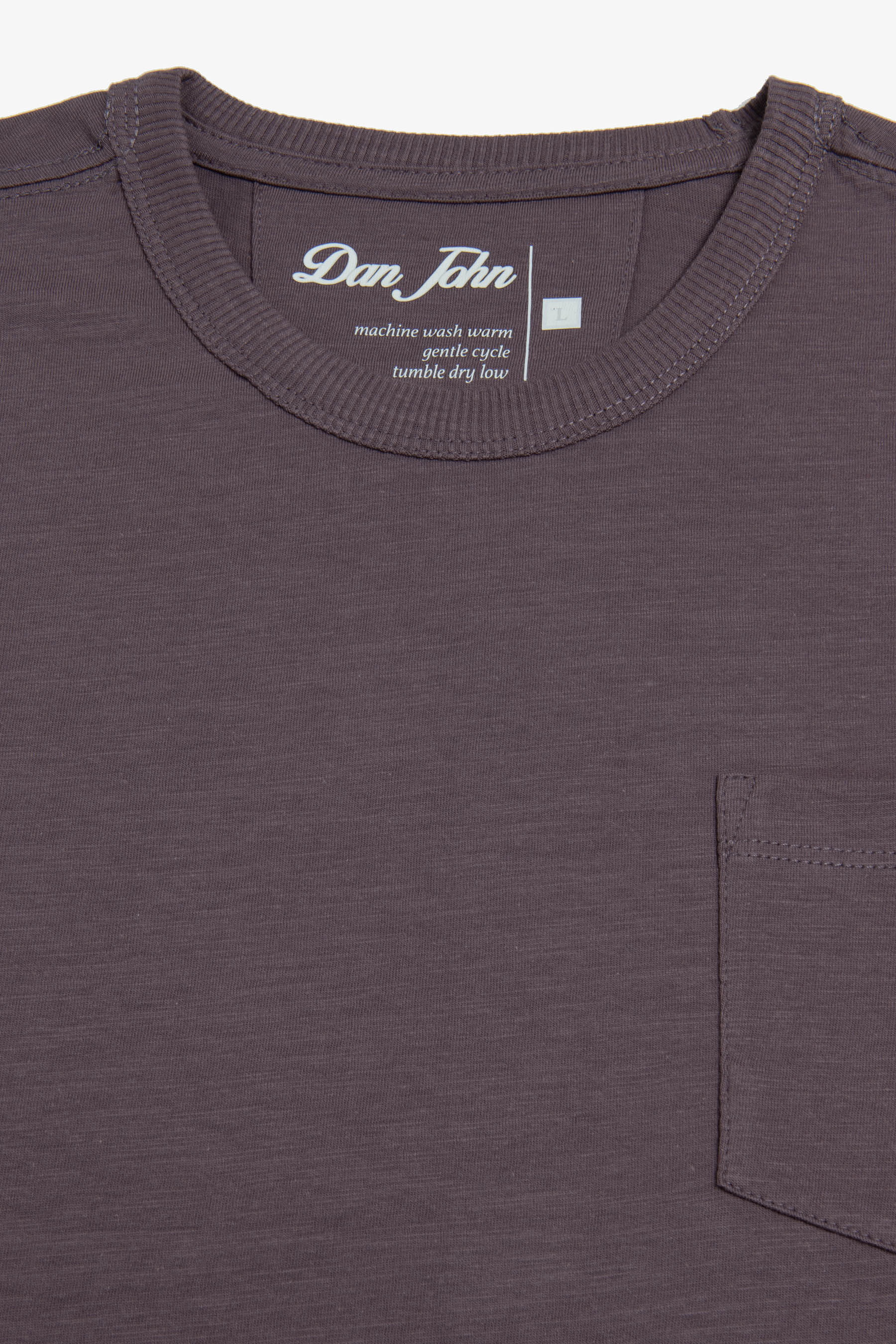 T-shirt girocollo con taschino melanzana-Dan John