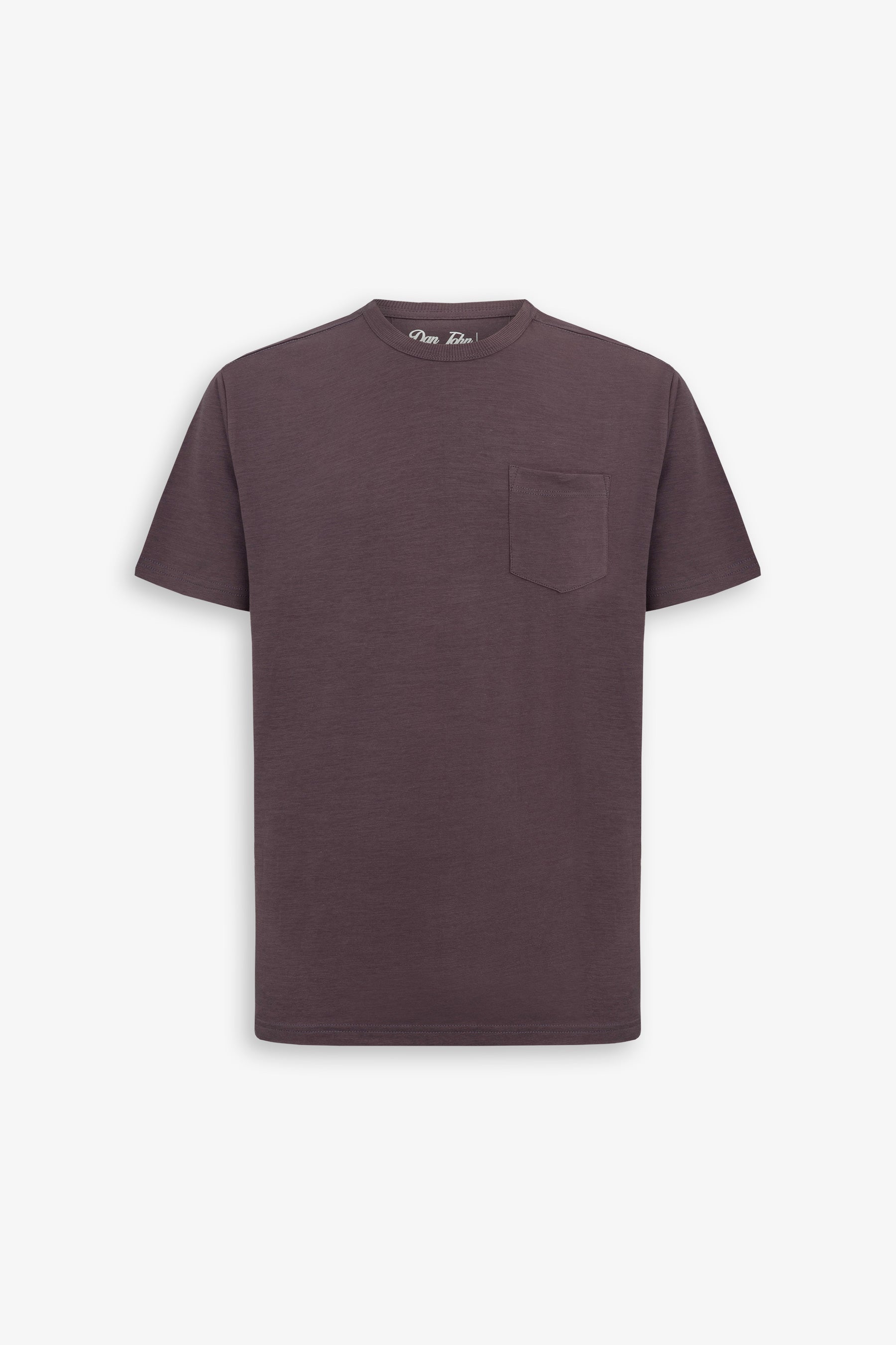 T-shirt girocollo con taschino melanzana-Dan John