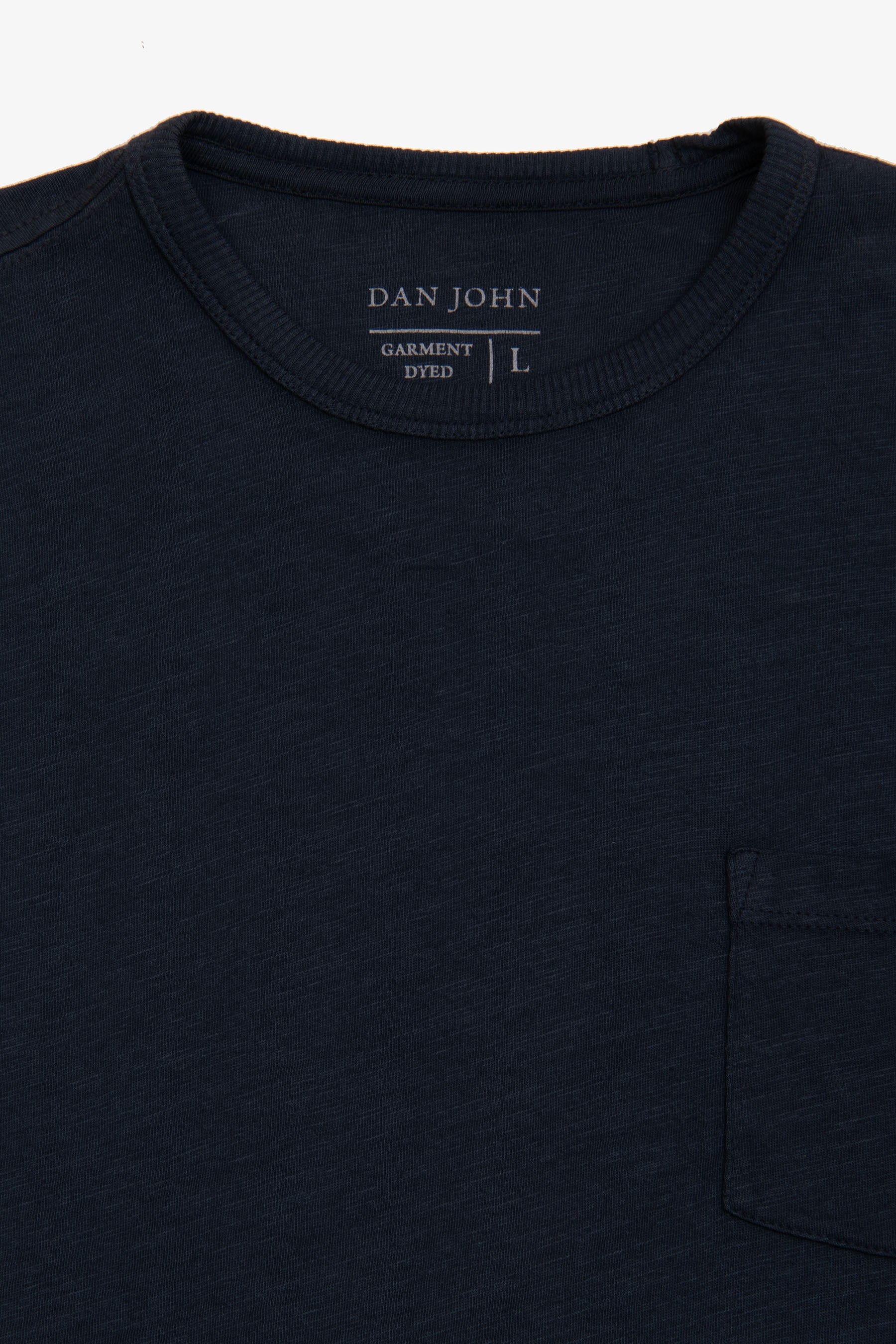 T-shirt girocollo con taschino navy-Dan John