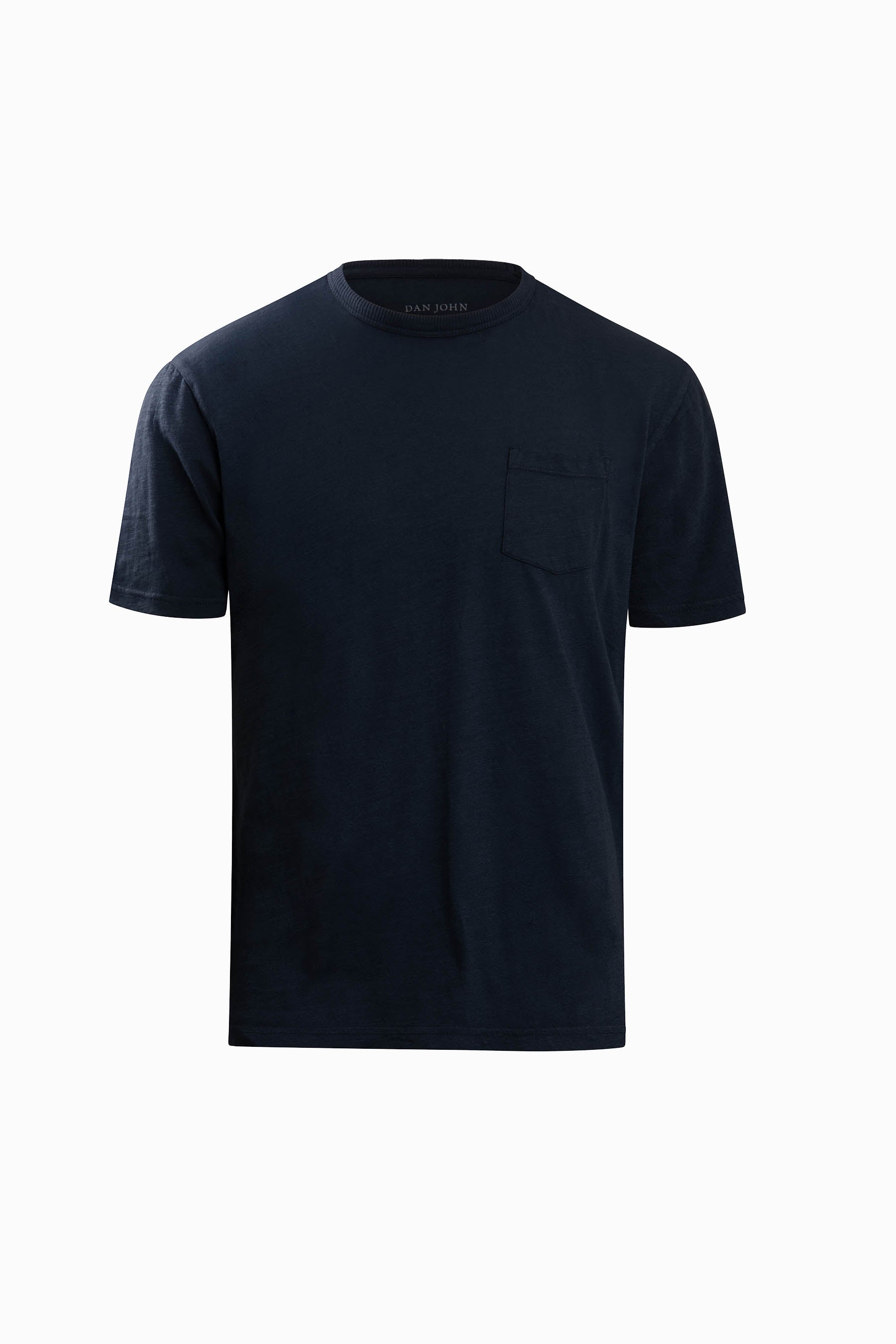 T-shirt girocollo con taschino navy-Dan John