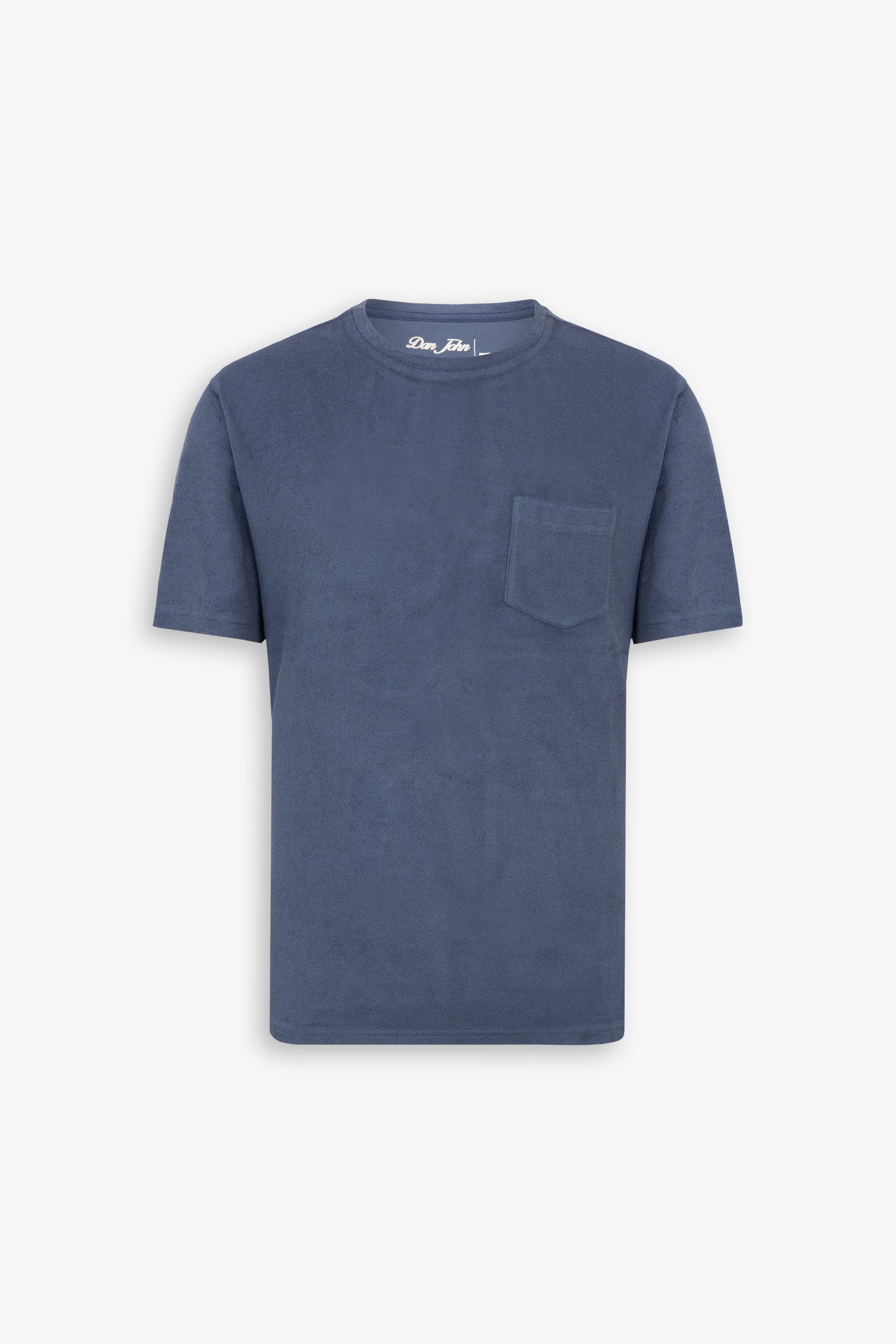 T-shirt girocollo effetto spugna indaco-Dan John