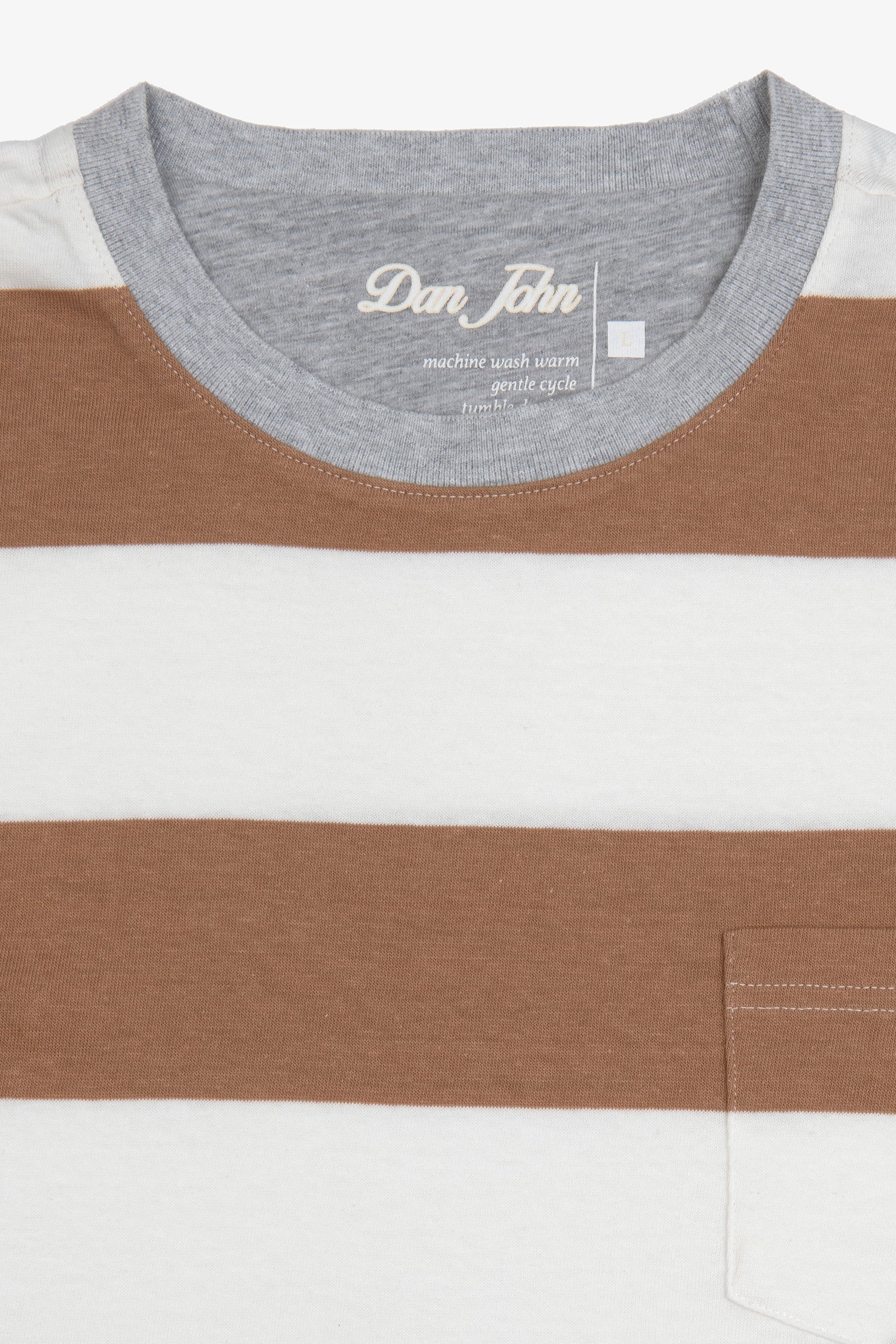 T-shirt in maglia a righe biscotto-Dan John