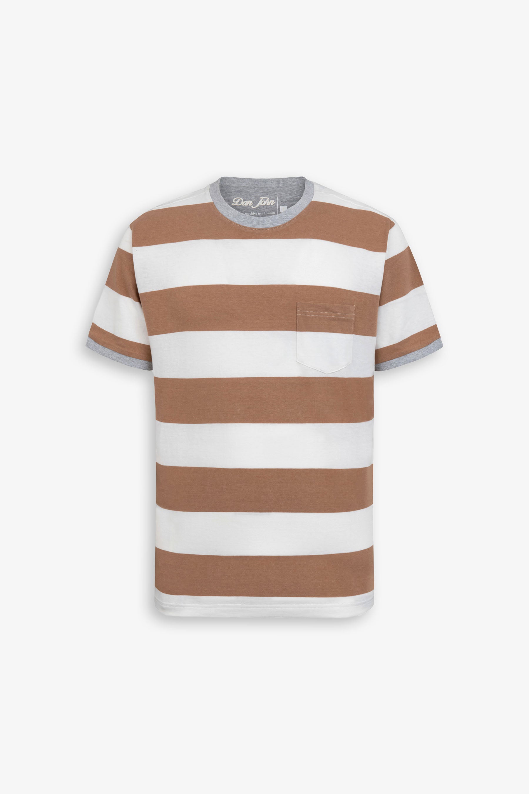 T-shirt in maglia a righe biscotto-Dan John