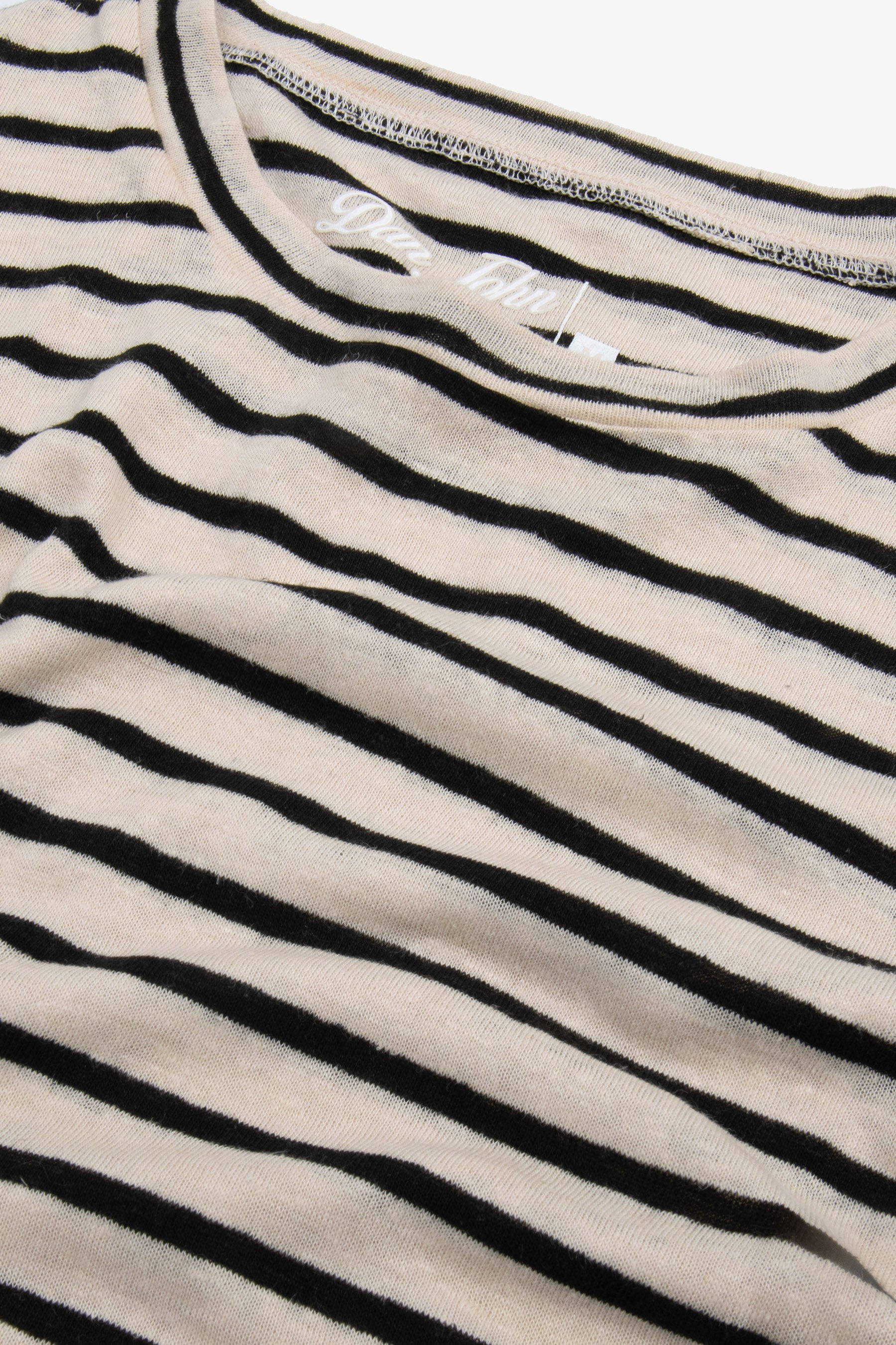 T-shirt in maglia a righe ecru-Dan John
