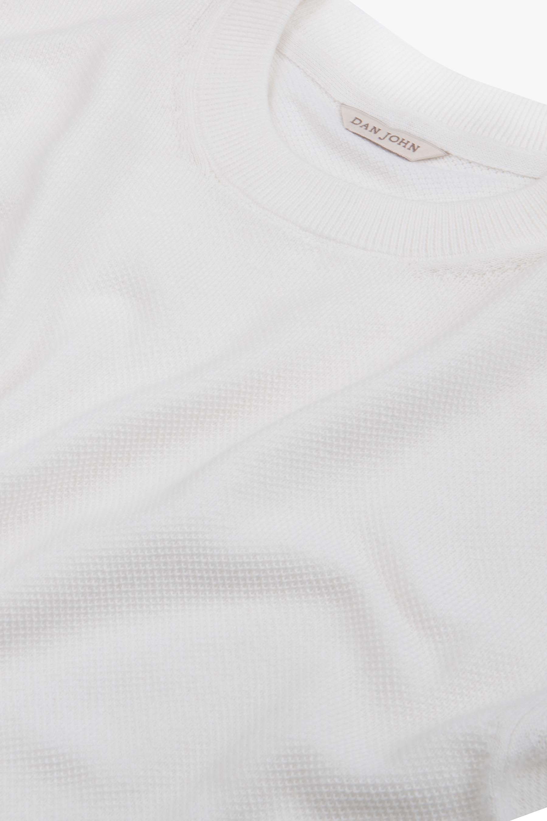 T-shirt in maglia armaturata panna-Dan John