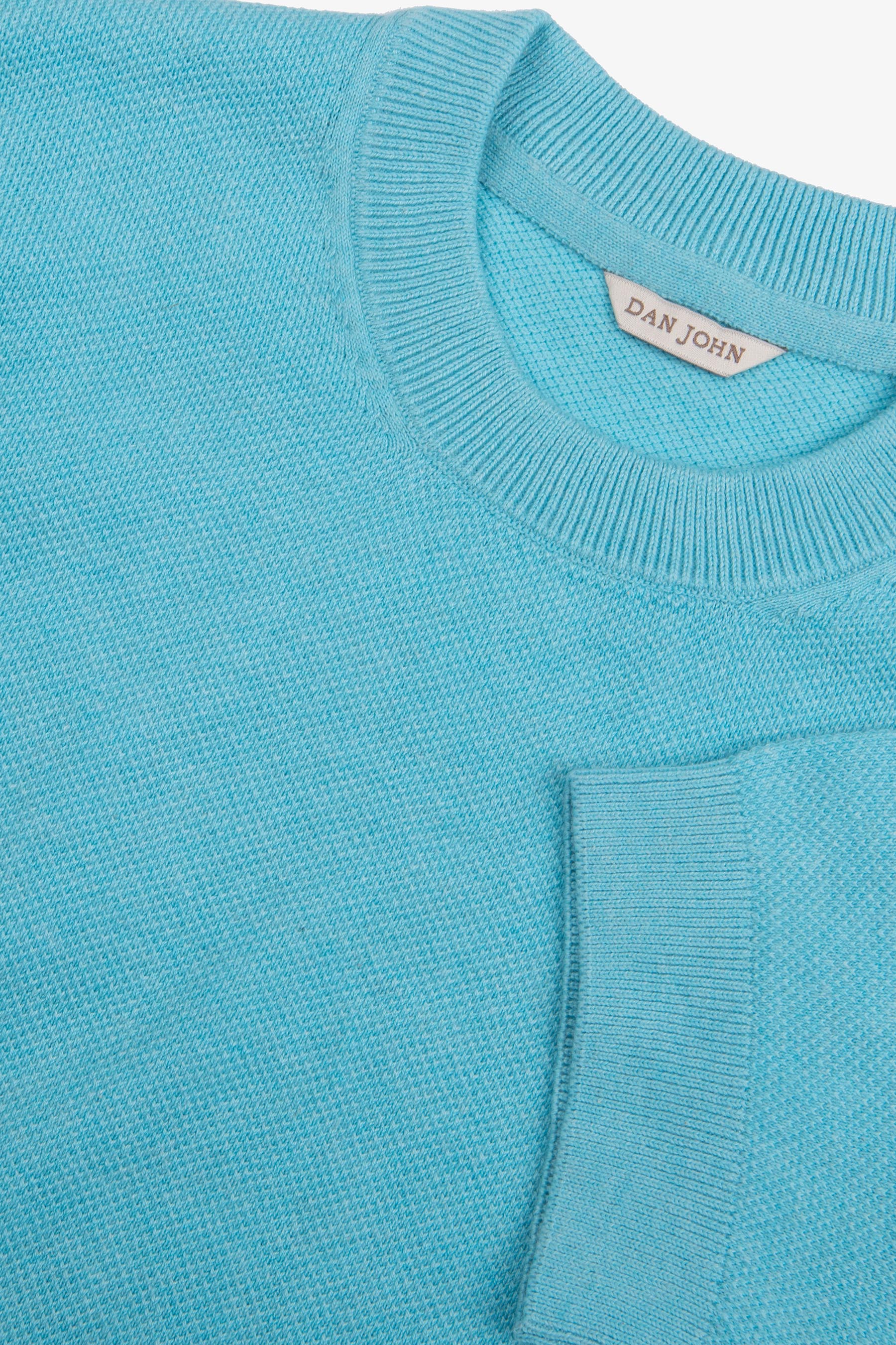 T-shirt in maglia armaturata turchese-Dan John